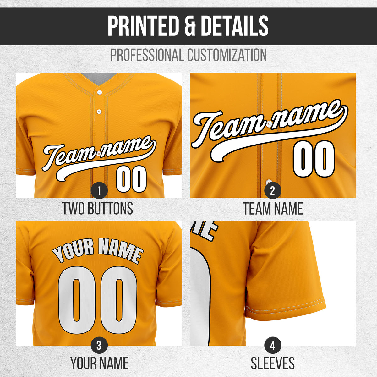 Custom Orange Baseball Wave Sports Jersey Personalized Uniform with Name & Number