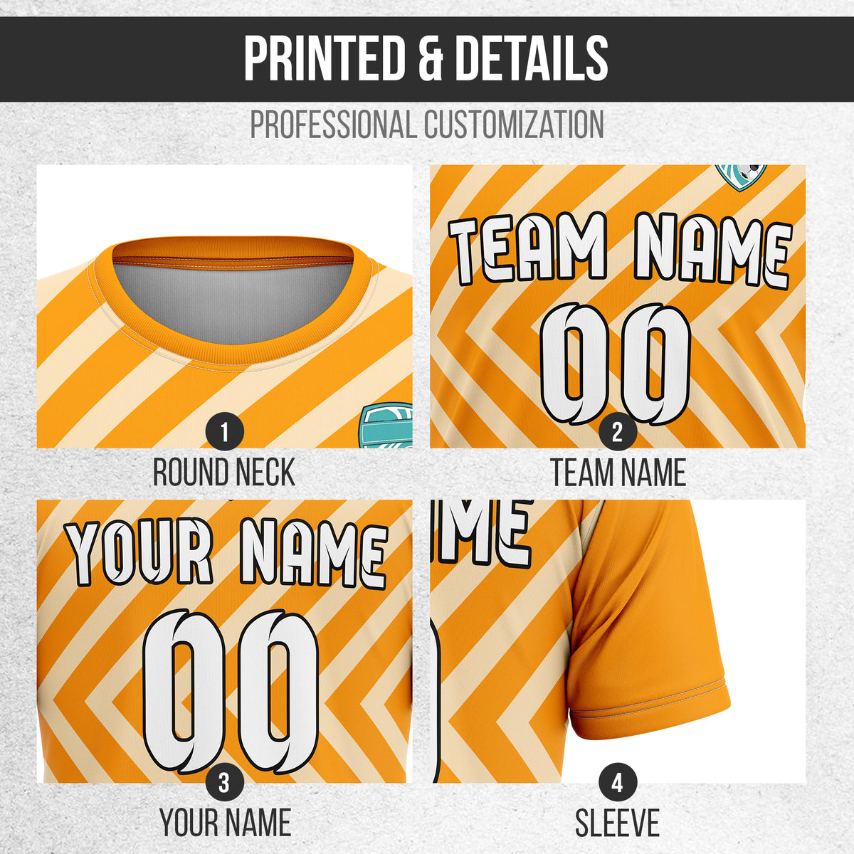 Custom Soccer R Stripes Pro Line Orange Sports Tops Jersey
