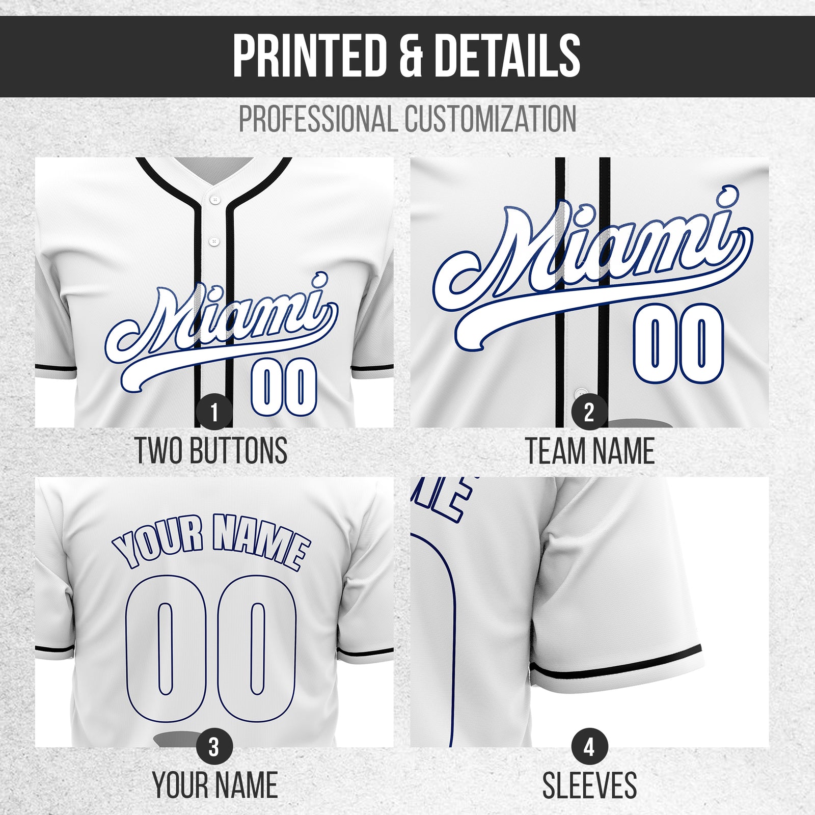 Custom City Tide White Baseball Sports Jersey Personalized Uniform with Name & Number
