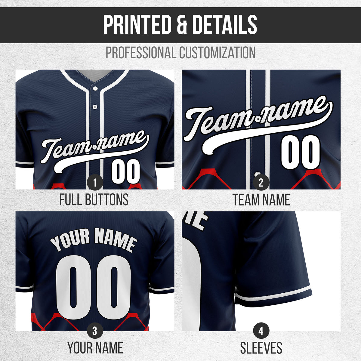 Custom Gridlock Navy Baseball Sports Jersey Personalized Uniform with Name & Number