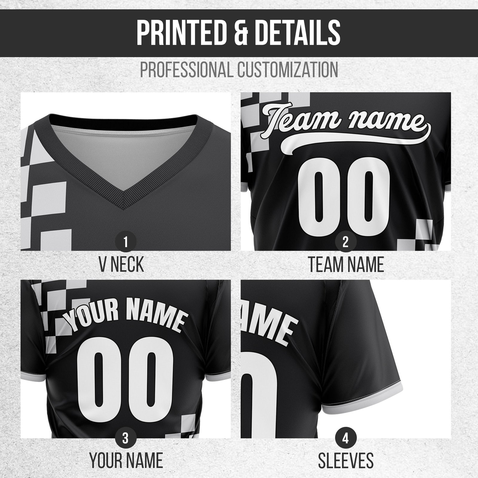 Custom Shadow Pixel Black Baseball Sports Jersey Personalized Uniform with Name & Number