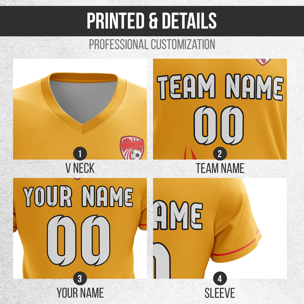 Custom Spark Strike V-Side Pattern Orange Soccer Sport Tops Jersey