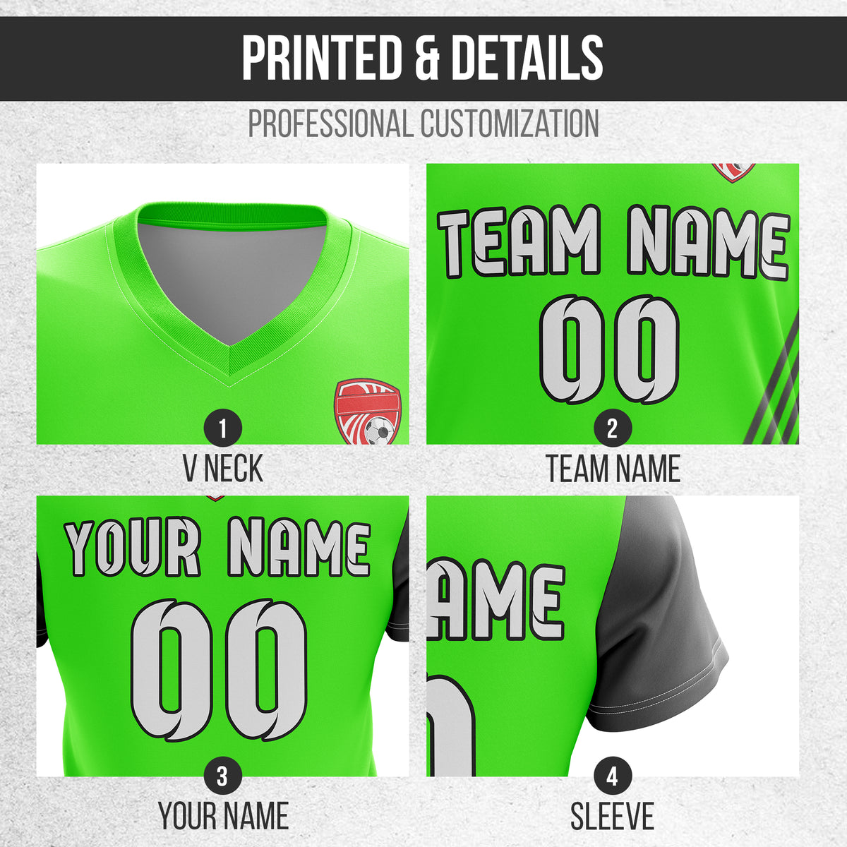 Custom Rapid Line Neon Green Soccer Sport Tops Jersey