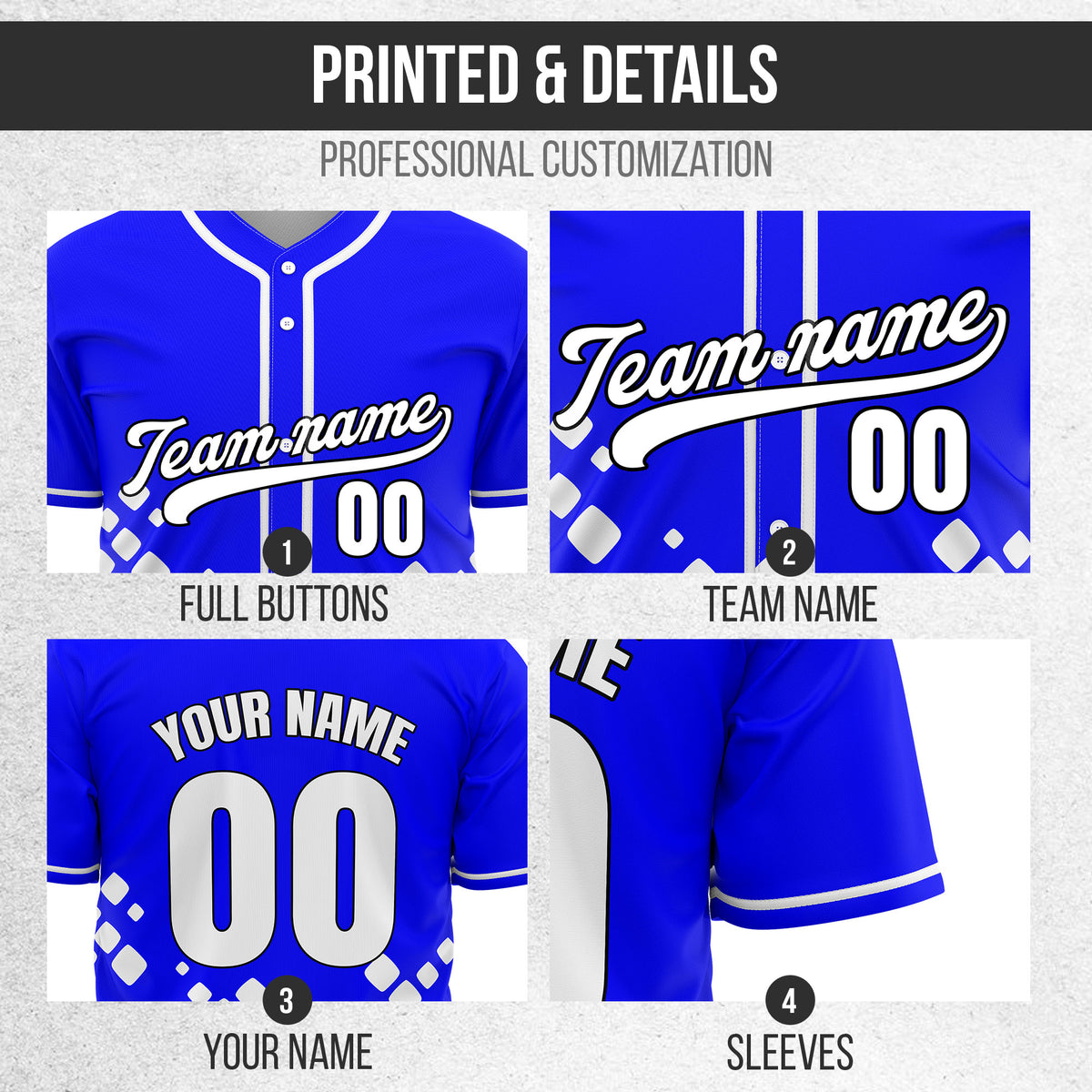 Custom Shadow Spark Blue Baseball Sports Jersey Personalized Uniform with Name & Number (Copy)