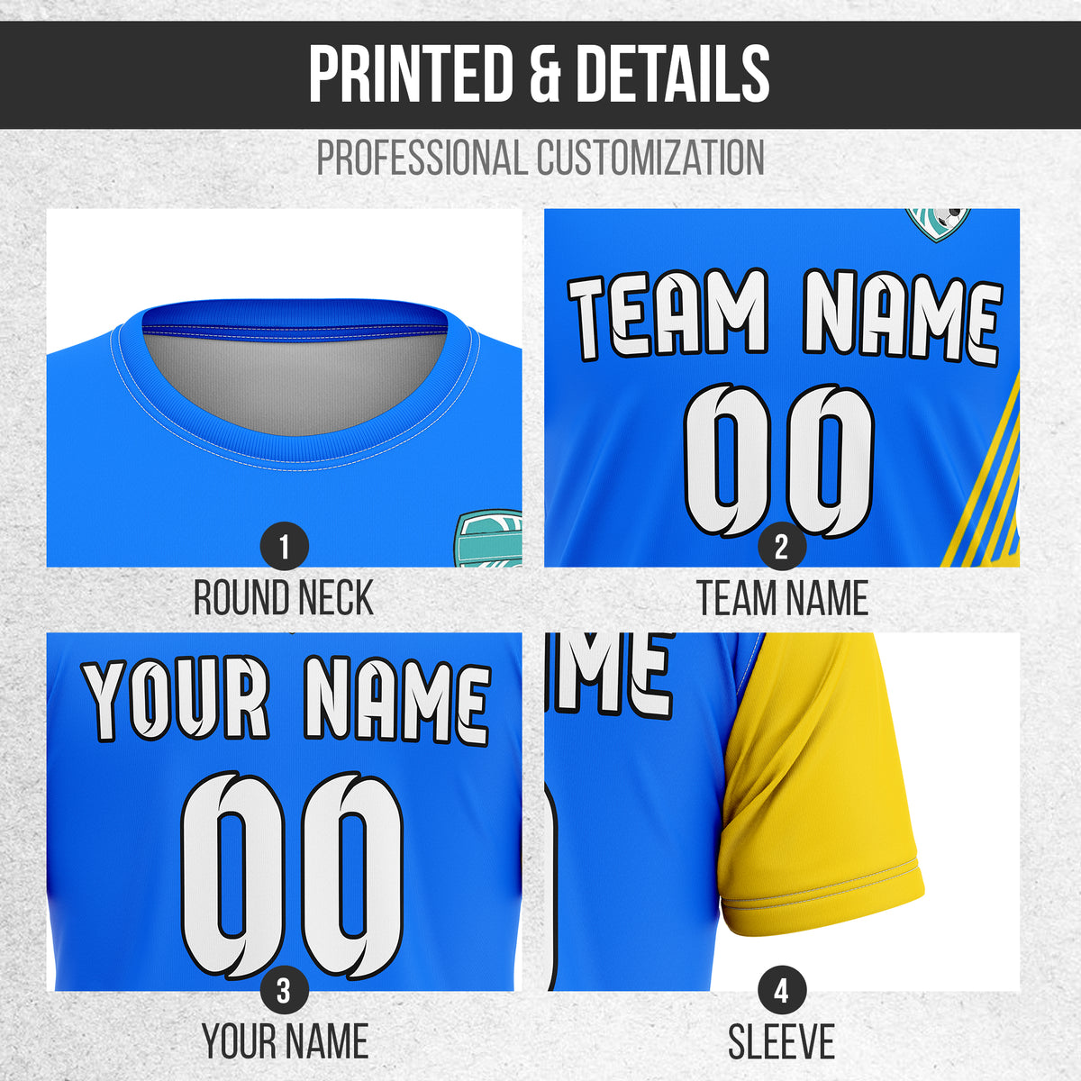 Custom Soccer R Side Pattern Blue Rapid Line Sports Tops Jersey