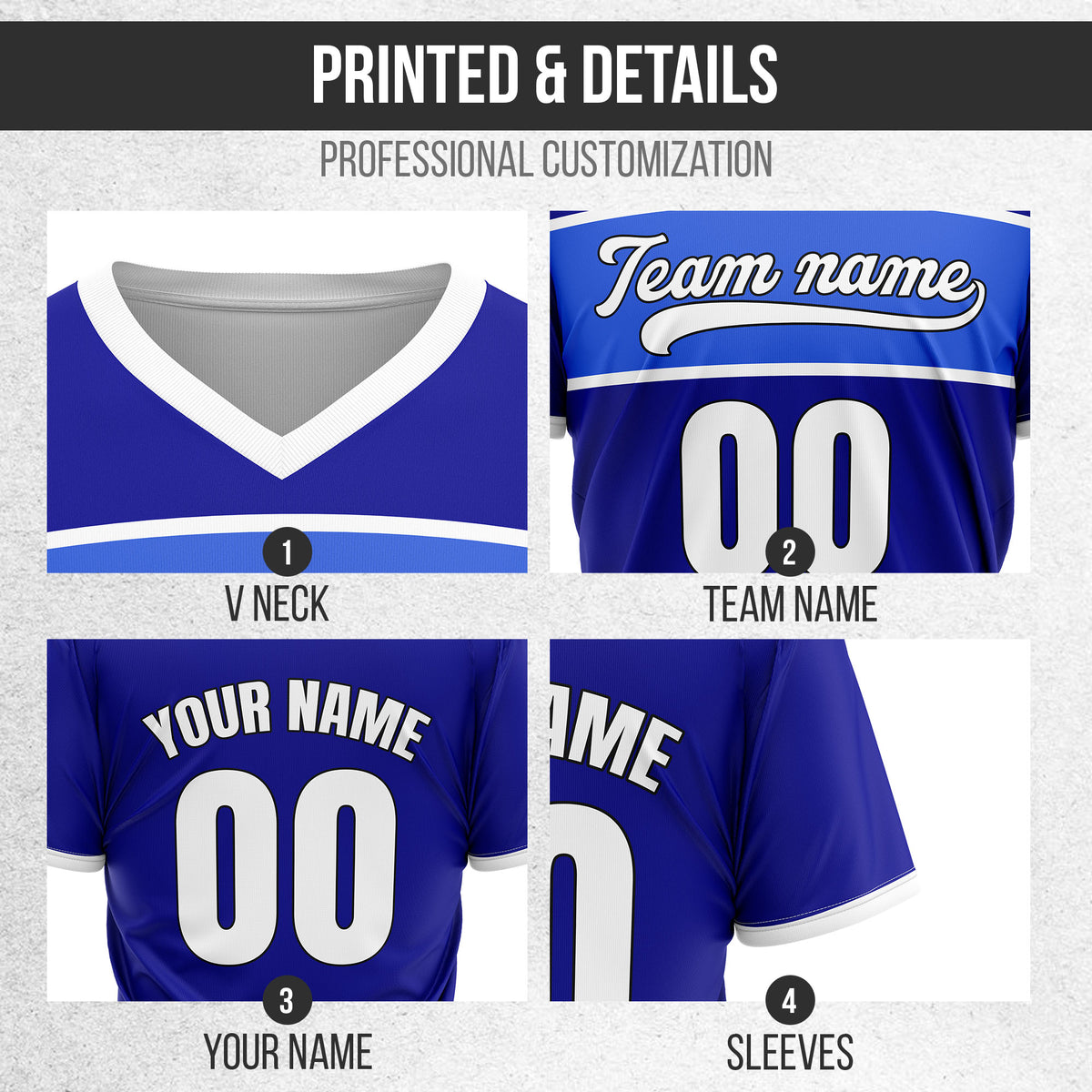 Custom ProEdge Blue Baseball Sports Jersey Personalized Uniform with Name & Number