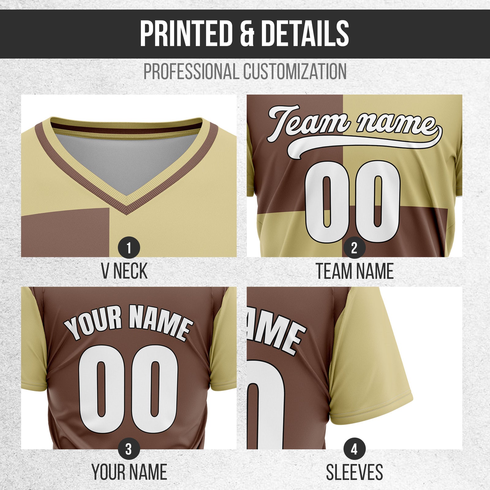 Custom Apex Colorblock Khaki Baseball Sports Jersey Personalized Uniform with Name & Number
