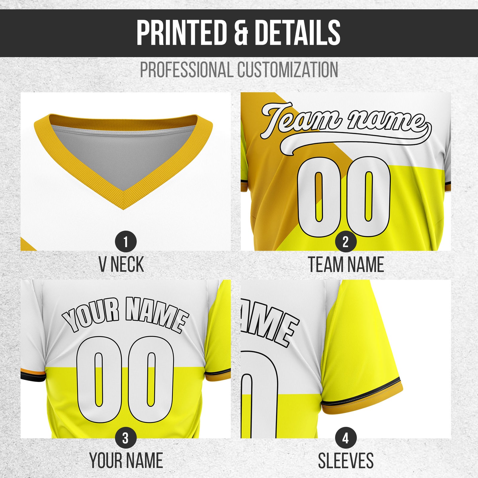 Custom FlexCore Yellow Baseball Sports Jersey Personalized Uniform with Name & Number
