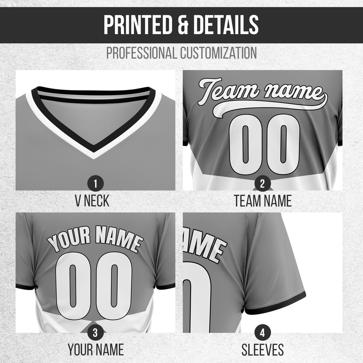 Custom NovaLine Grey Pullover Baseball Sports Jersey Personalized Uniform with Name & Number