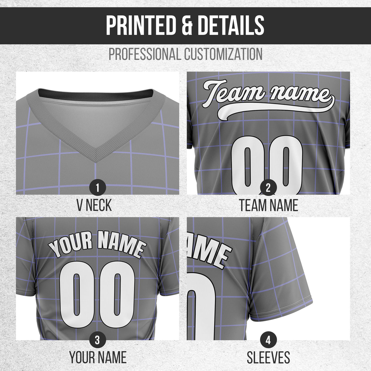 Custom Storm Matrix Grey Baseball Sports Jersey Personalized Uniform with Name & Number