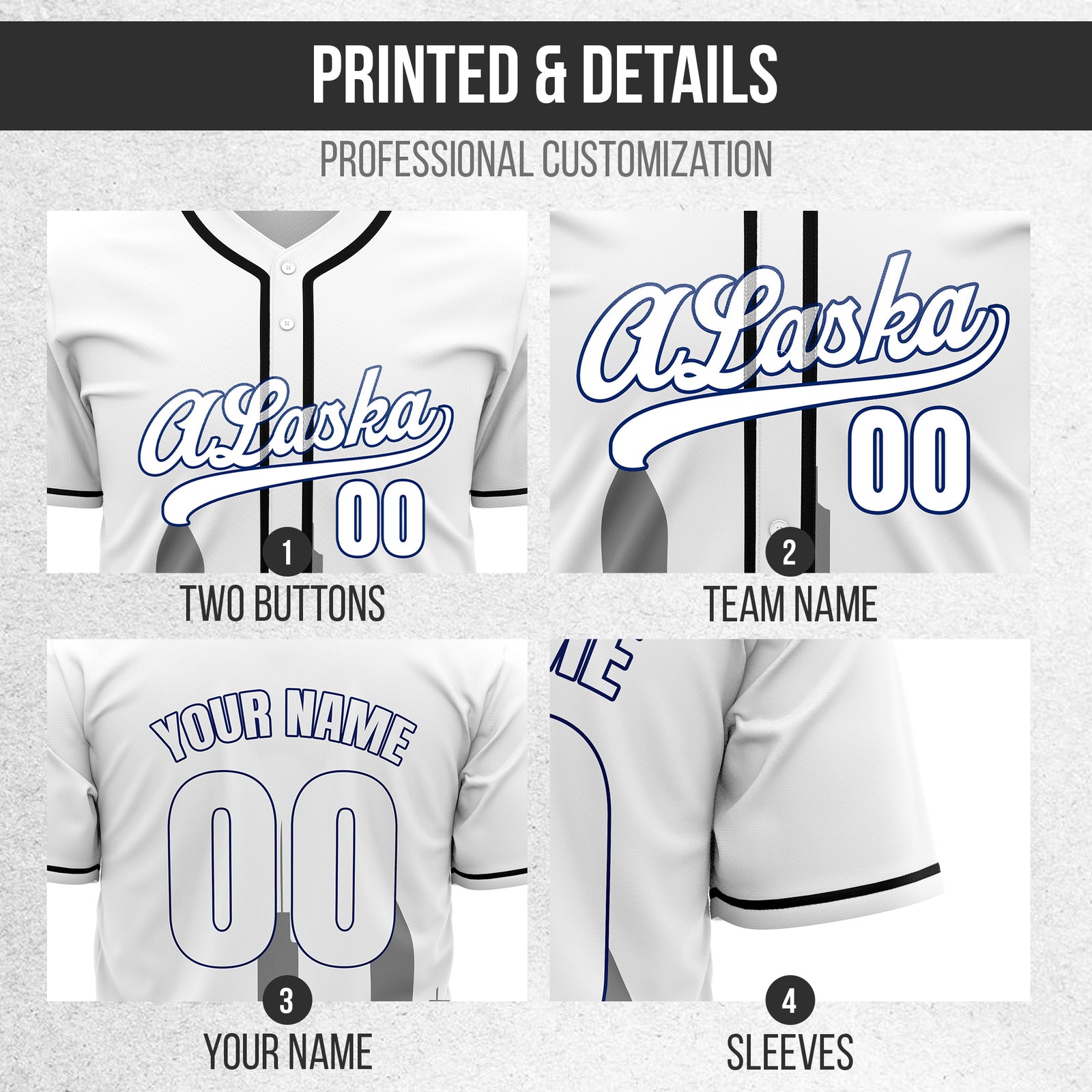 Custom City Horizon White Baseball Sports Jersey Personalized Uniform with Name & Number