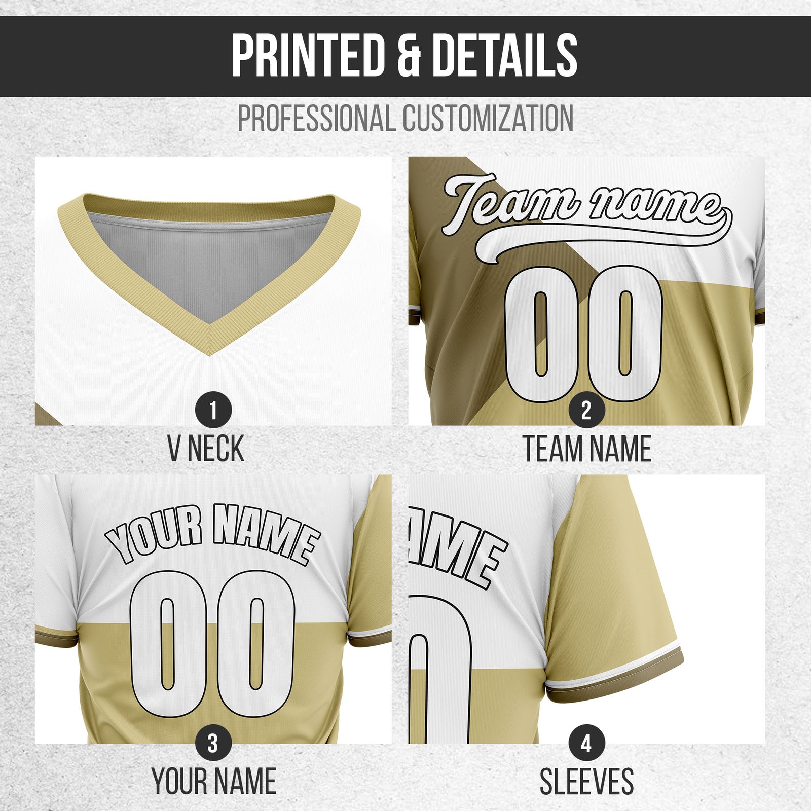 Custom FlexCore Khaki Baseball Sports Jersey Personalized Uniform with Name & Number