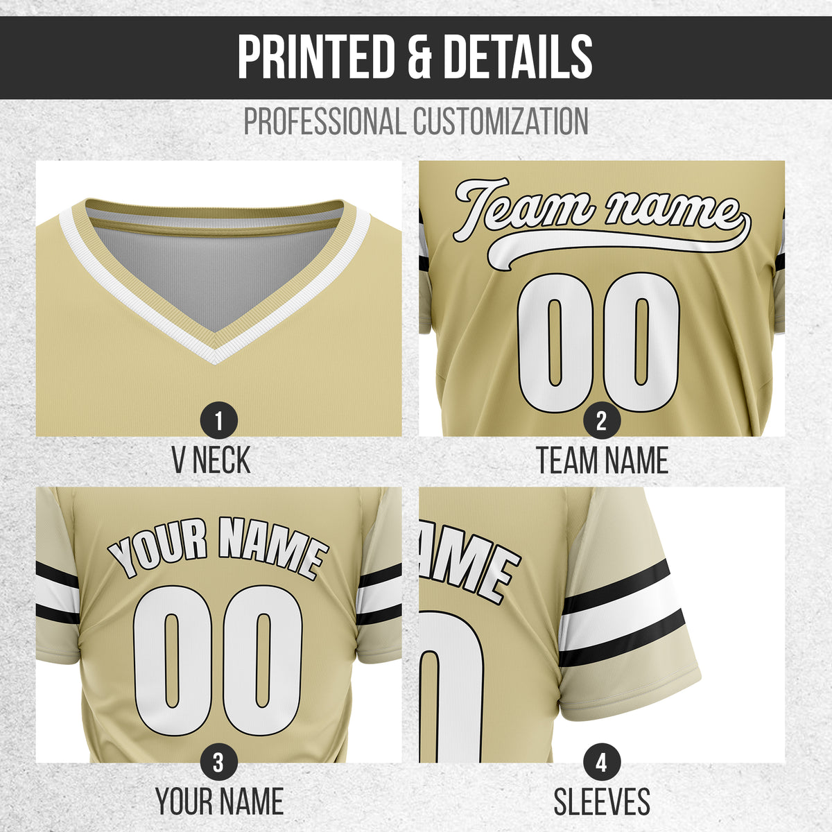 Custom StormLine Khaki Pullover Baseball Sports Jersey Personalized Uniform with Name & Number