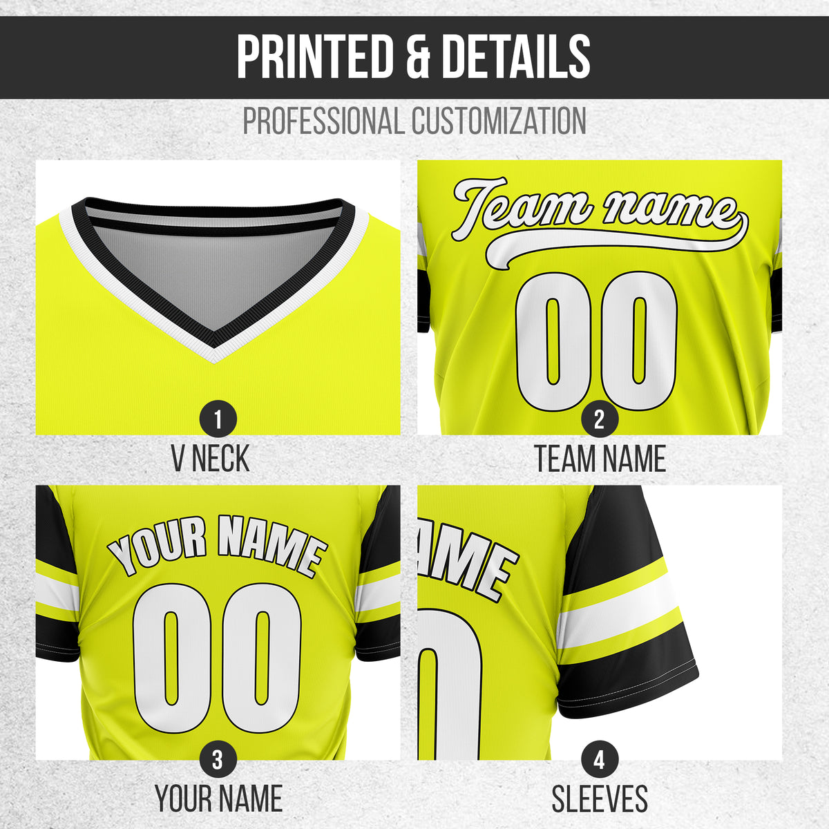 Custom StormLine Yellow Pullover Baseball Sports Jersey Personalized Uniform with Name & Number