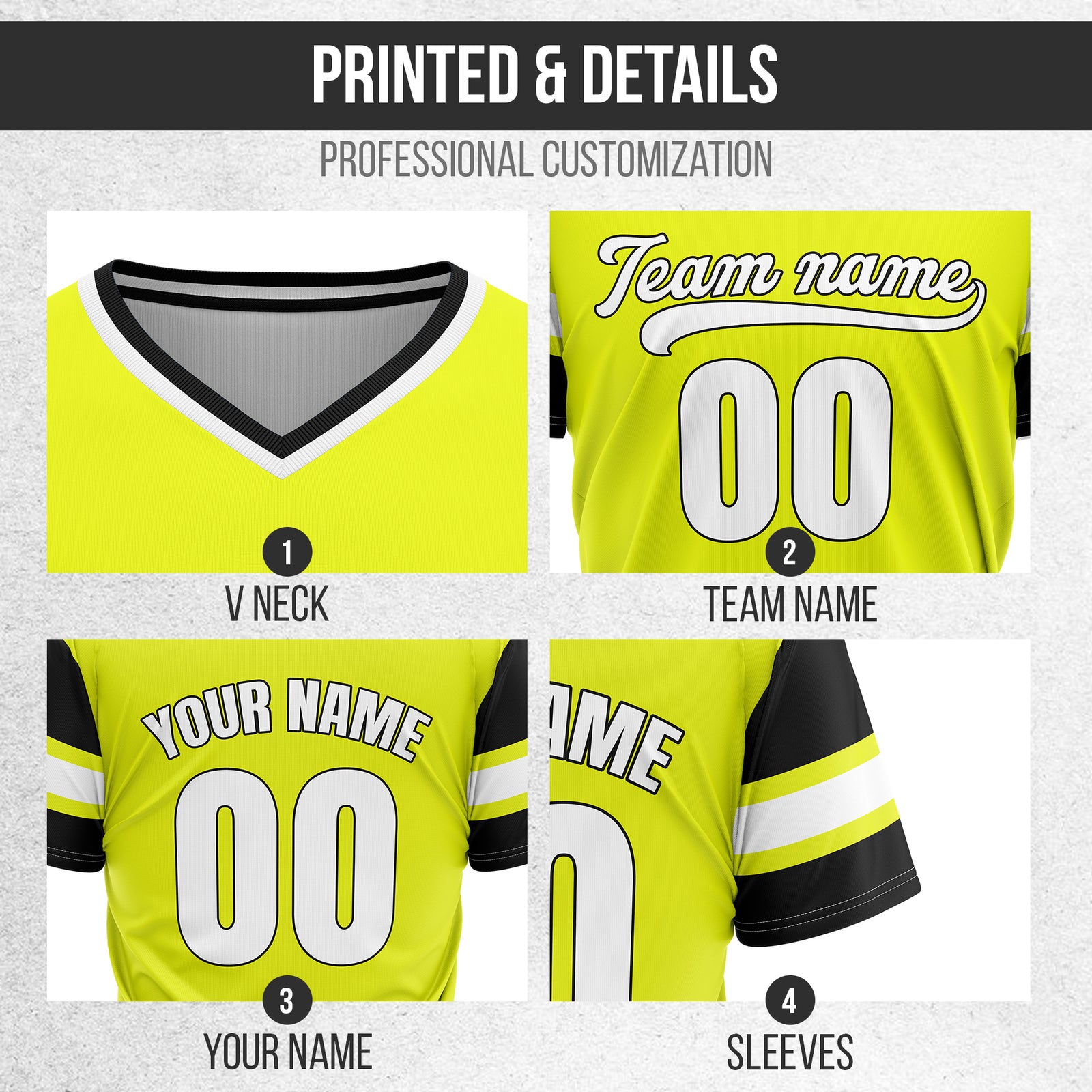 Custom StormLine Yellow Pullover Baseball Sports Jersey Personalized Uniform with Name & Number