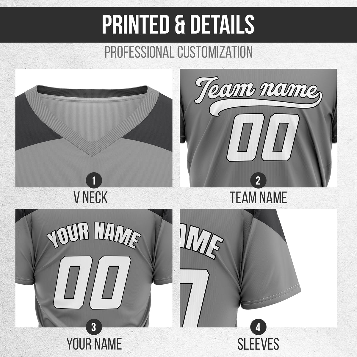 Custom Darkvolt Grey Pullover Baseball Sports Jersey Personalized Uniform with Name & Number