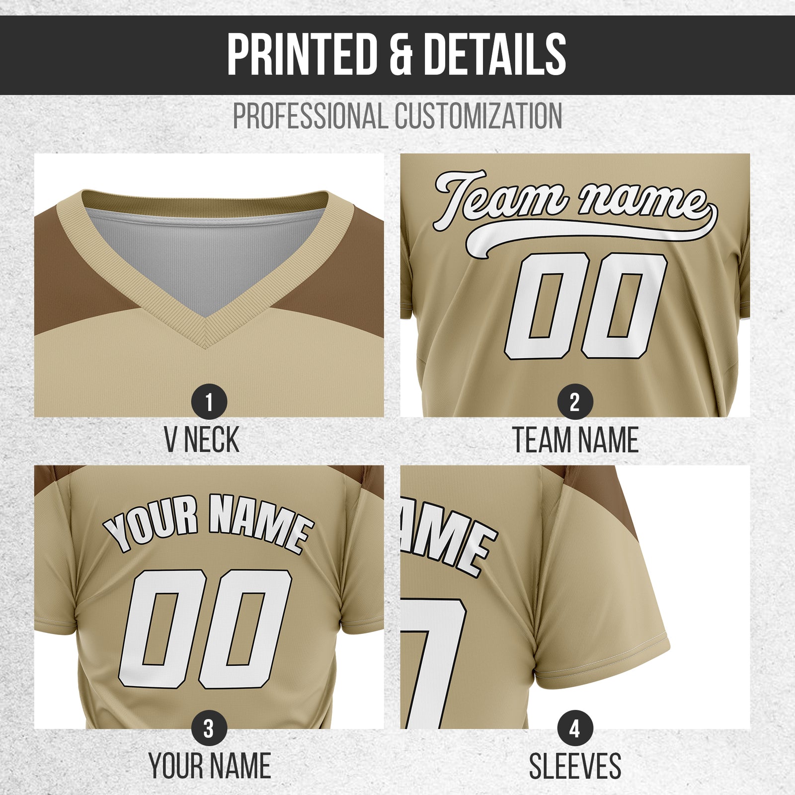 Custom Darkvolt Khaki Pullover Baseball Sports Jersey Personalized Uniform with Name & Number