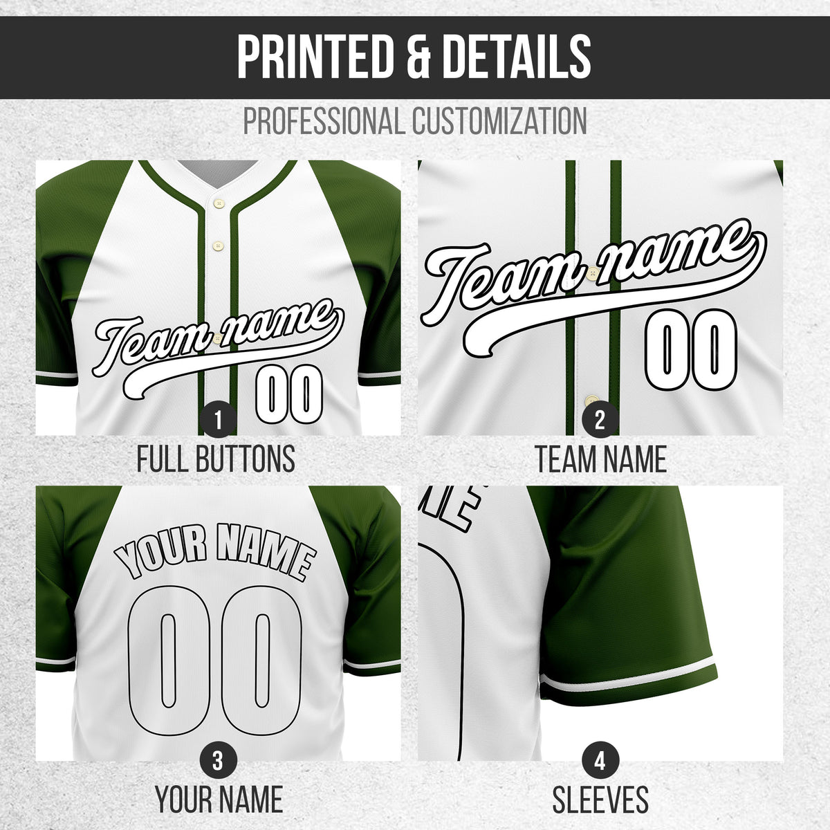 Custom Desert Blaze White Raglan Style Baseball Sports Jersey Personalized Uniform with Name & Number