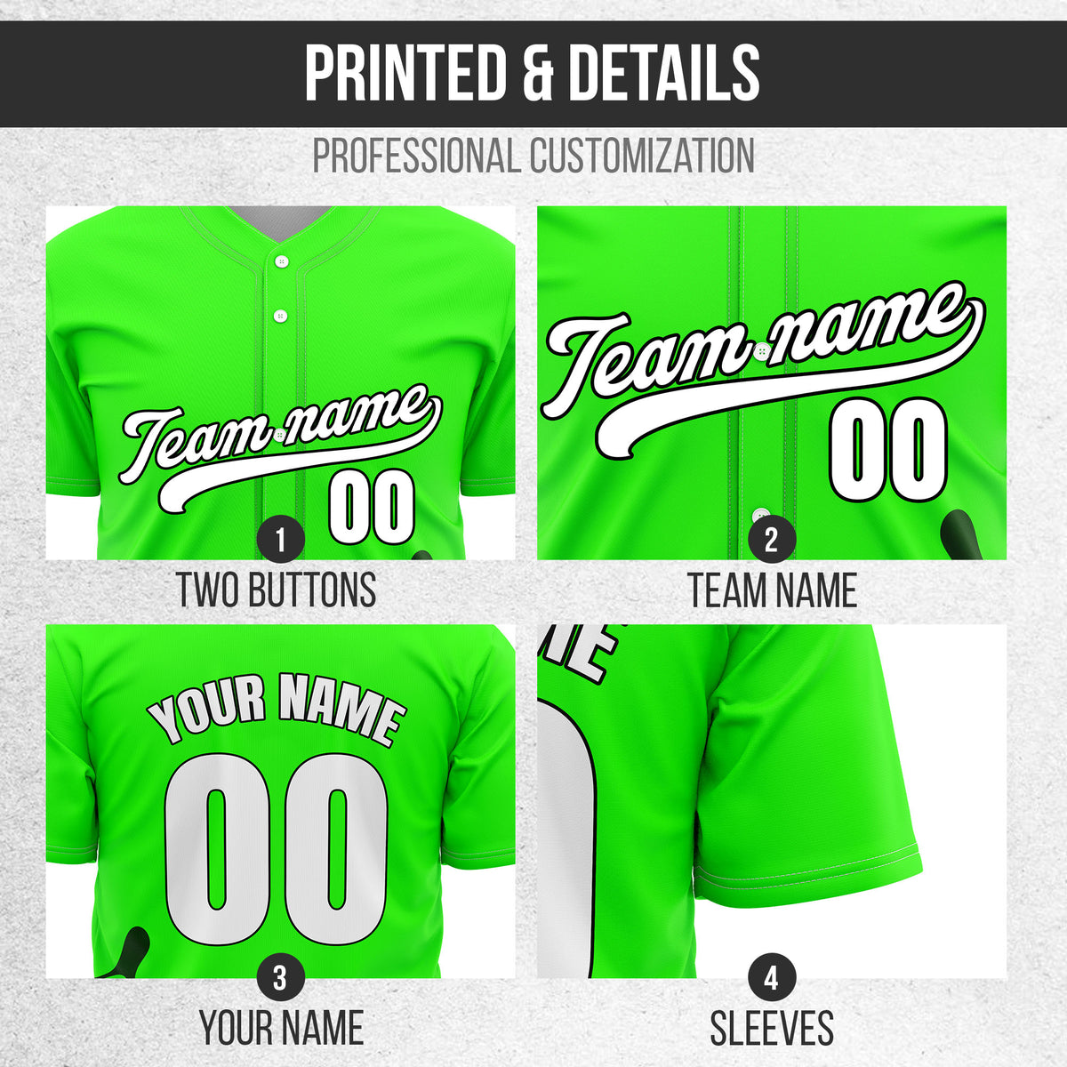 Custom Neon Green Baseball Wave Sports Jersey Personalized Uniform with Name & Number