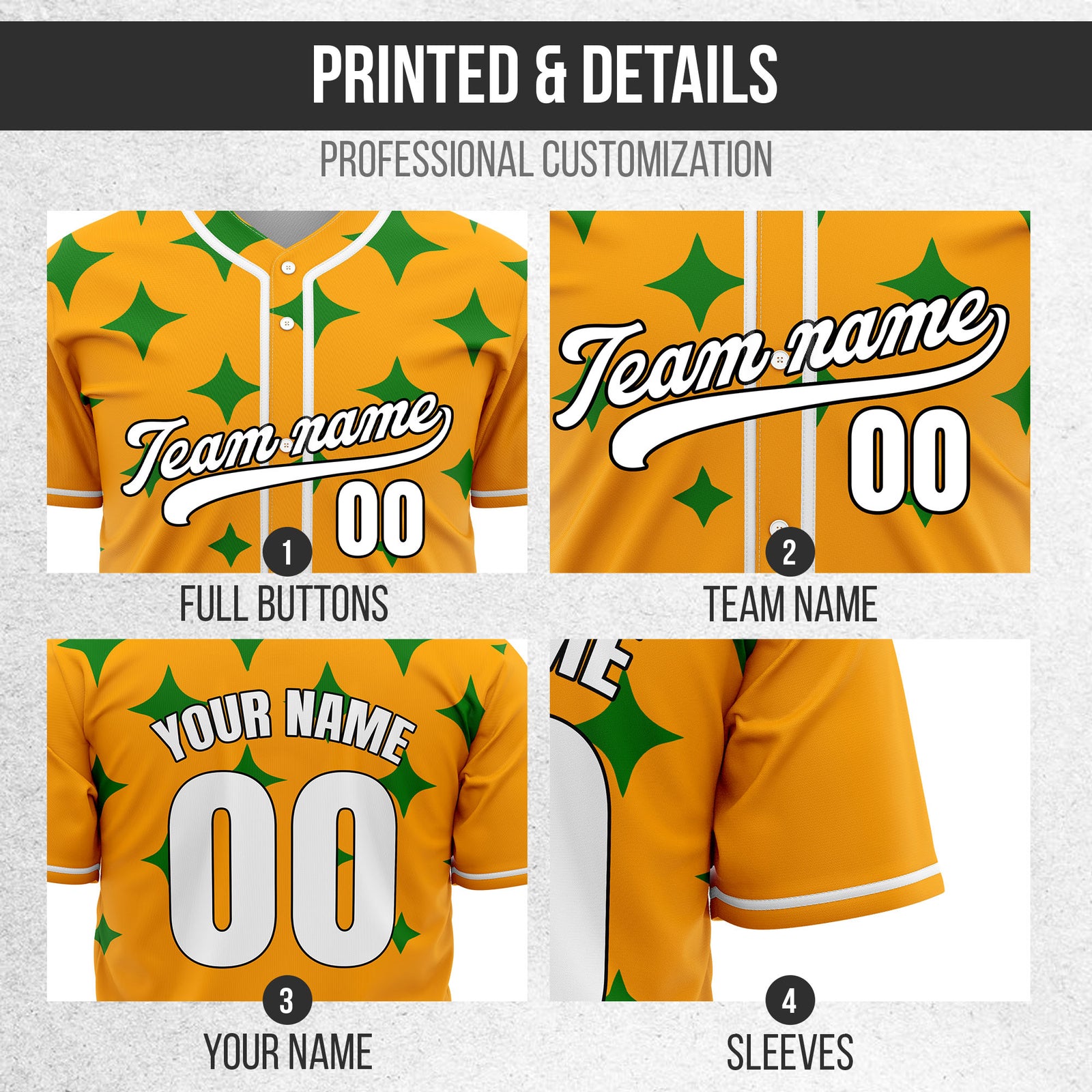 Custom Starlight Orange Baseball Sports Jersey Personalized Uniform with Name & Number
