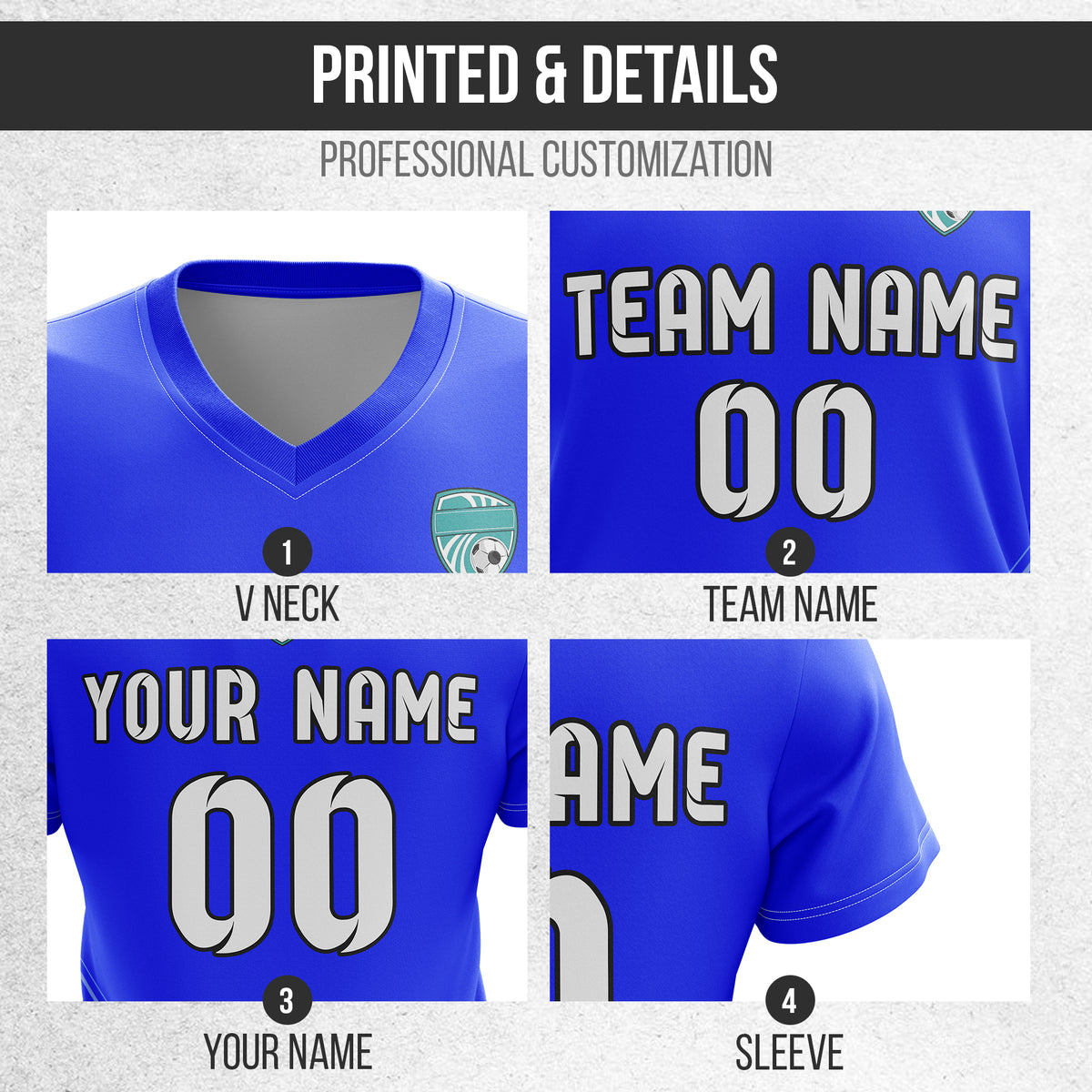 Custom WaveLine Stripe V-Neck Blue Sport Tops Jersey