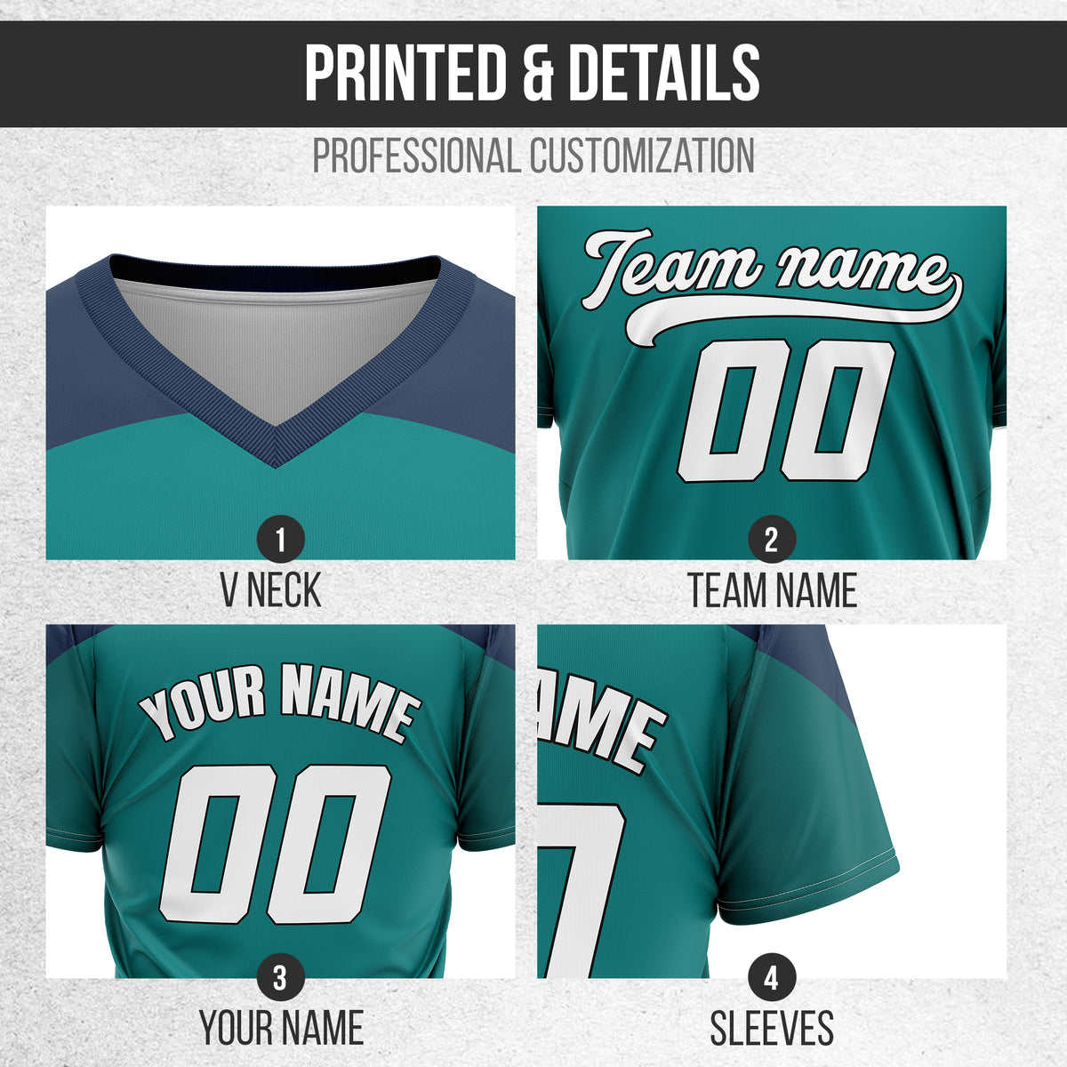 Custom Darkvolt Teal Pullover Baseball Sports Jersey Personalized Uniform with Name & Number