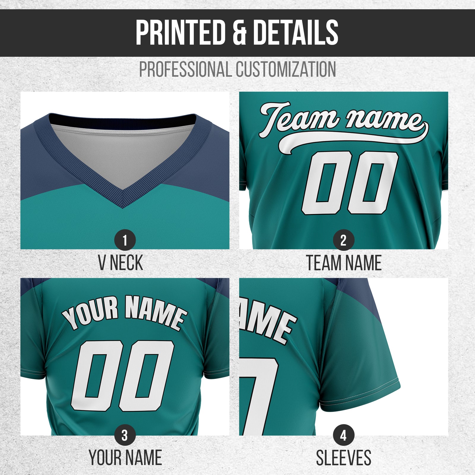 Custom Darkvolt Teal Pullover Baseball Sports Jersey Personalized Uniform with Name & Number