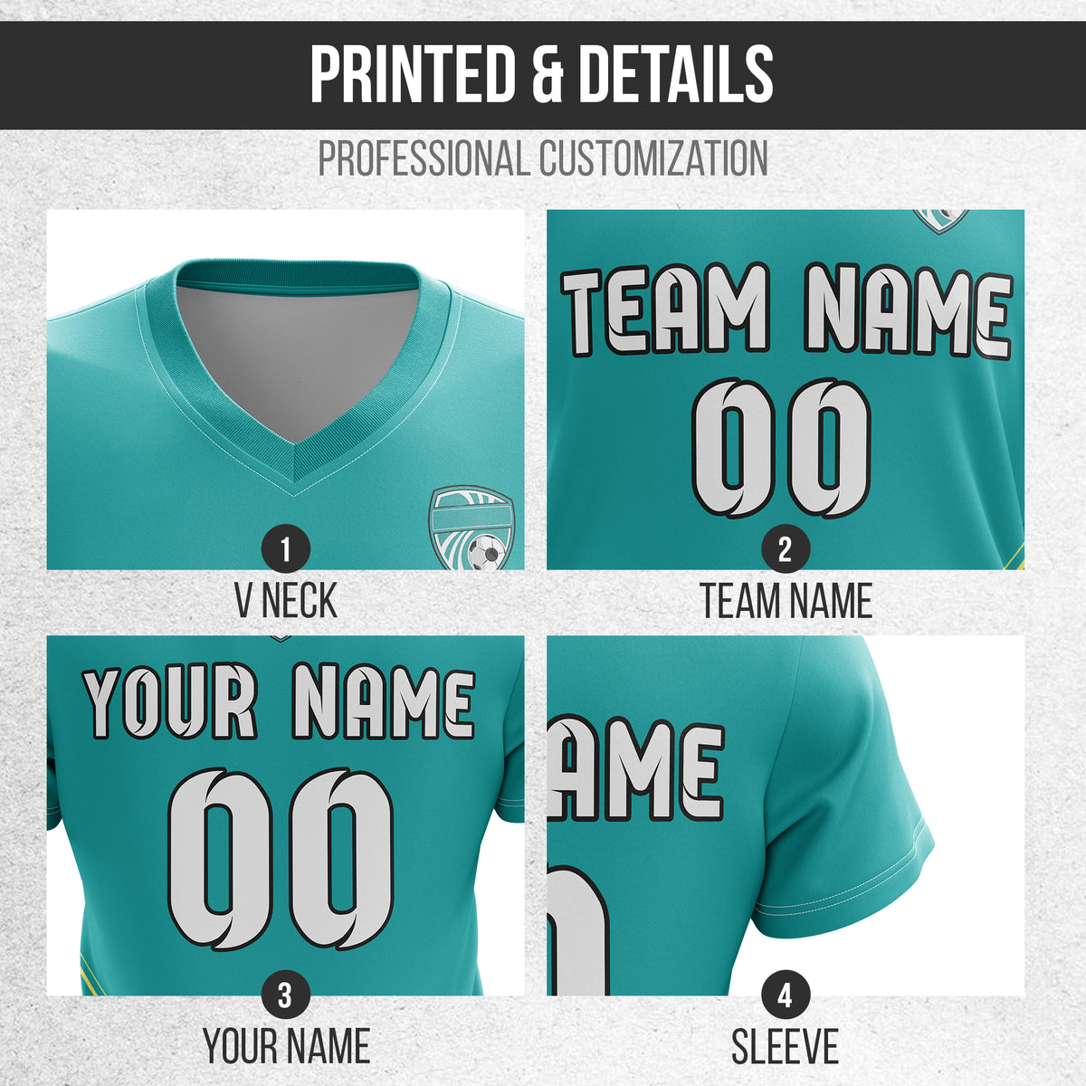 Custom WaveLine Stripe V-Neck Teal Sport Tops Jersey