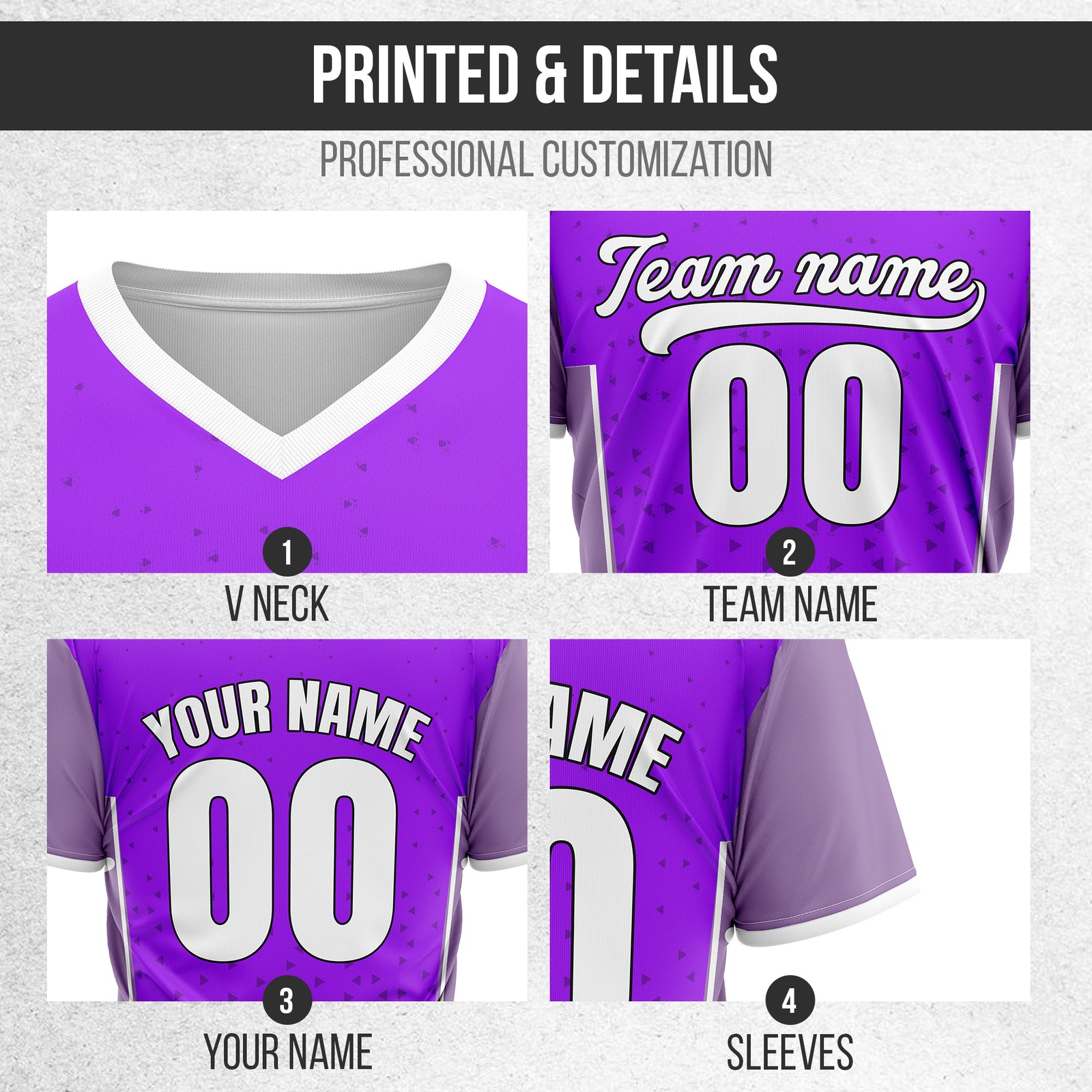 Custom HexaFade Purple Pullover Baseball Sports Jersey Personalized Uniform with Name & Number