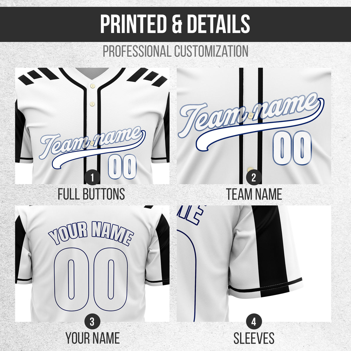 Custom Radiant Strike White Raglan Style Baseball Sports Jersey Personalized Uniform with Name & Number