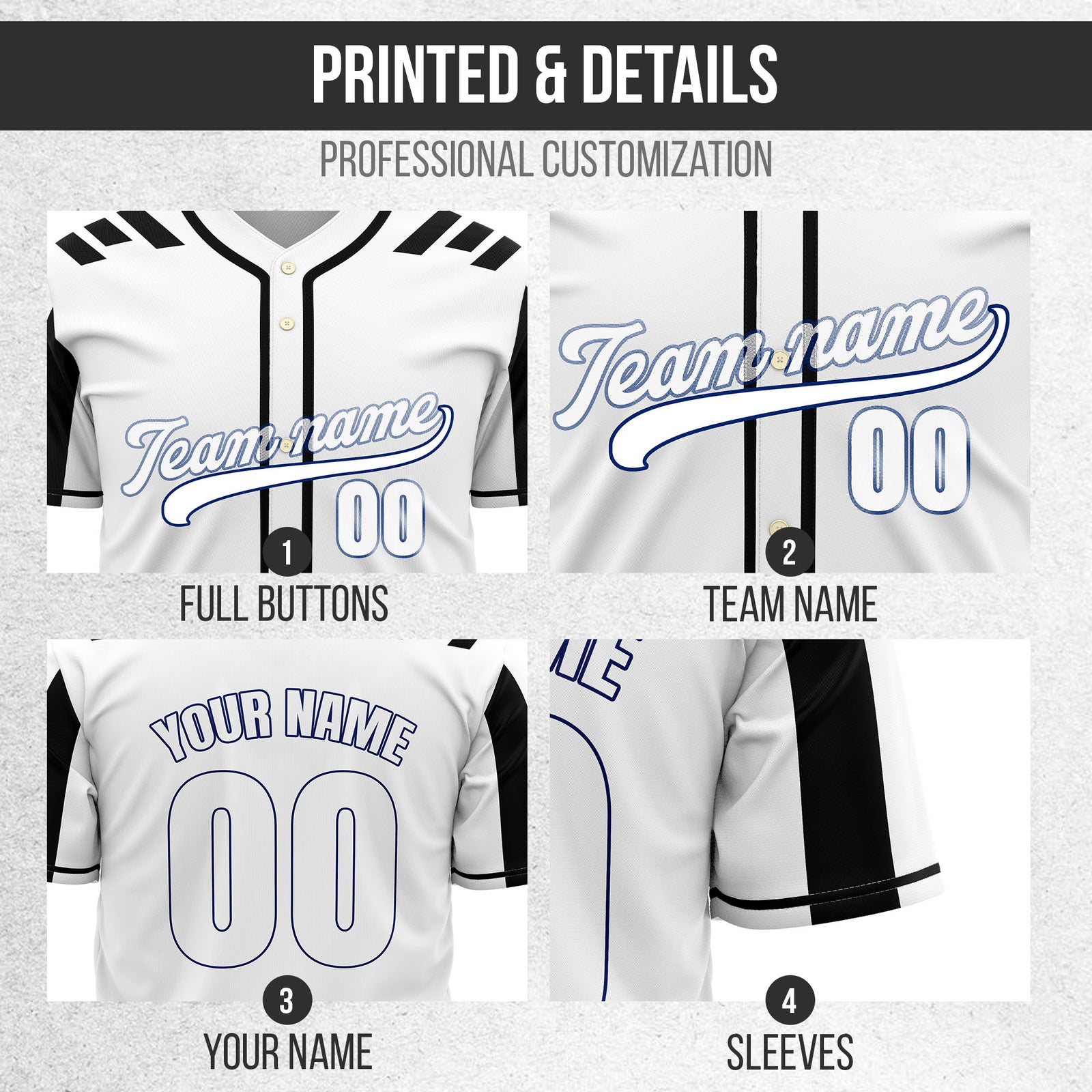 Custom Radiant Strike White Raglan Style Baseball Sports Jersey Personalized Uniform with Name & Number
