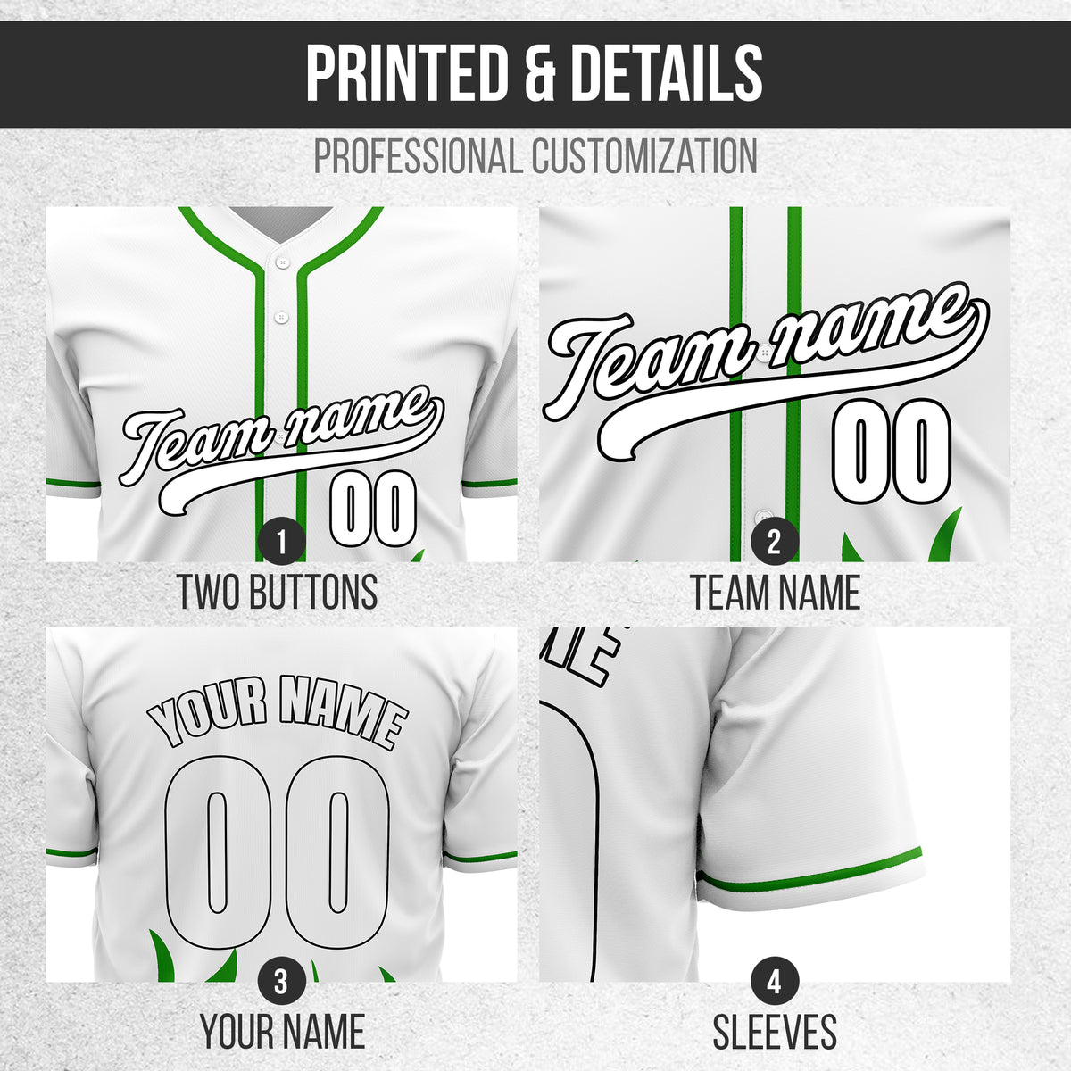 Custom Burnout White Baseball Sports Jersey Personalized Uniform with Name & Number