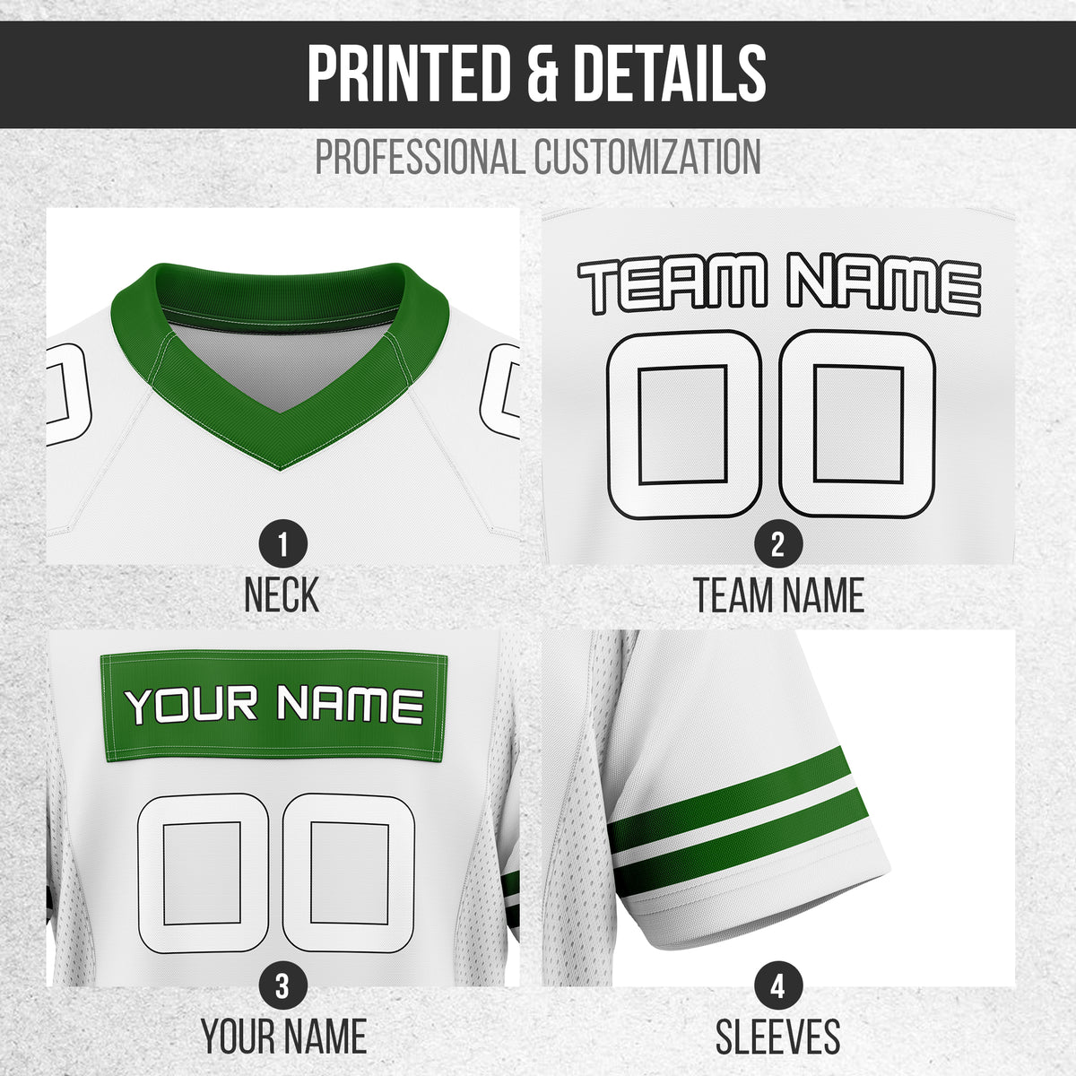 Custom Elite White Field Retro Mesh Authentic Football Jersey