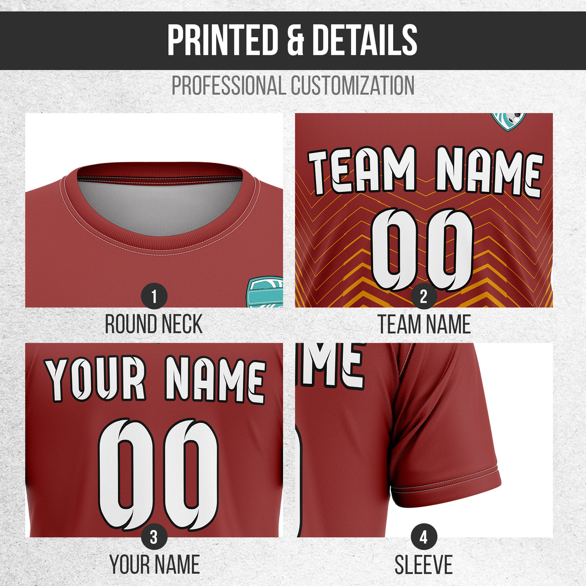 Custom Soccer R Side Pattern Red Apex Strike Sports Tops Jersey