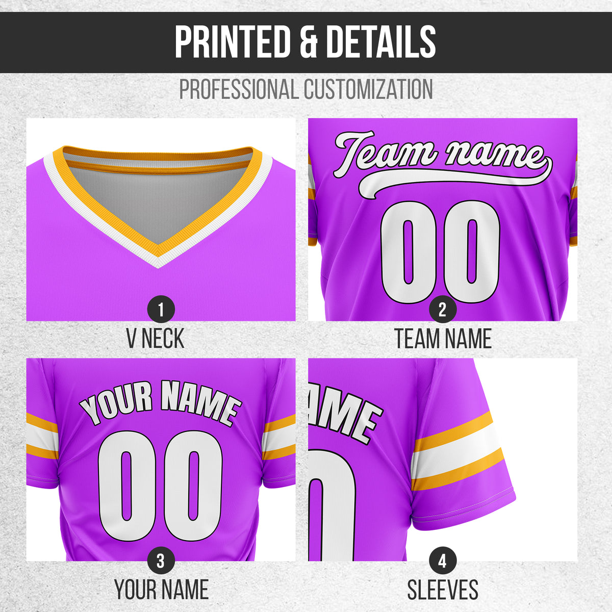 Custom StormLine Purple Pullover Baseball Sports Jersey Personalized Uniform with Name & Number