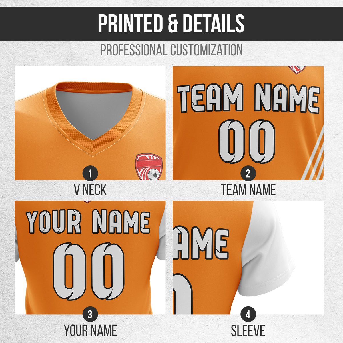 Custom Rapid Line Orange Soccer Sport Tops Jersey