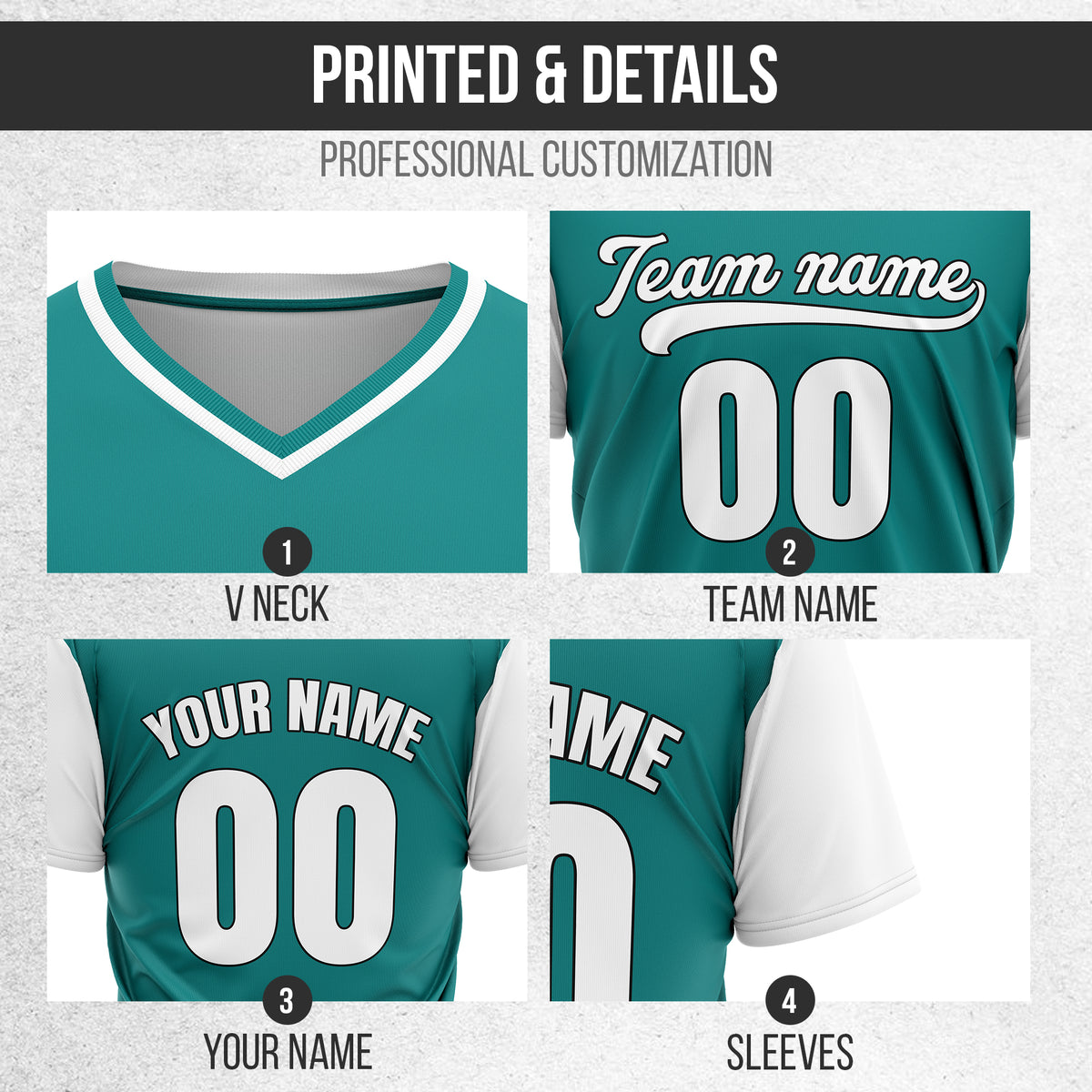 Custom Victory Line Teal Pullover Baseball Sports Jersey Personalized Uniform with Name & Number
