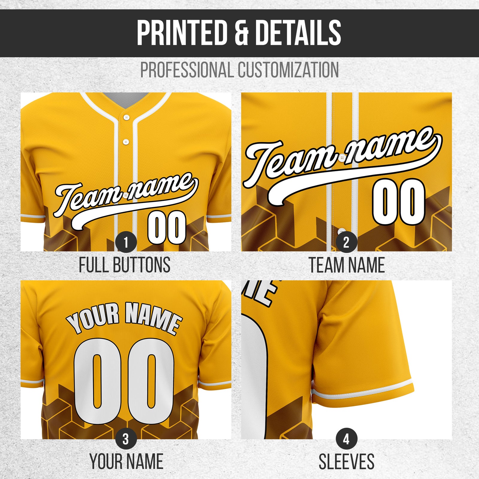 Custom Grid Iron Orange Baseball Sports Jersey Personalized Uniform with Name & Number