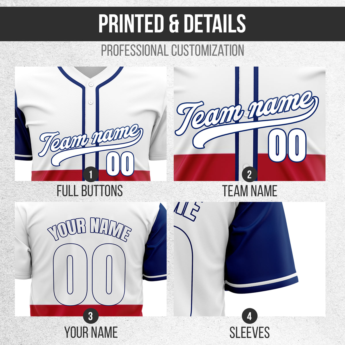 Custom Texas Heritage Baseball Sports Jersey Personalized Uniform with Name & Number