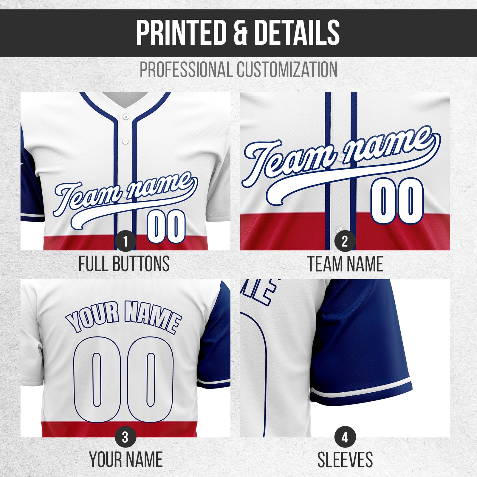 Custom Texas Heritage Baseball Sports Jersey Personalized Uniform with Name & Number
