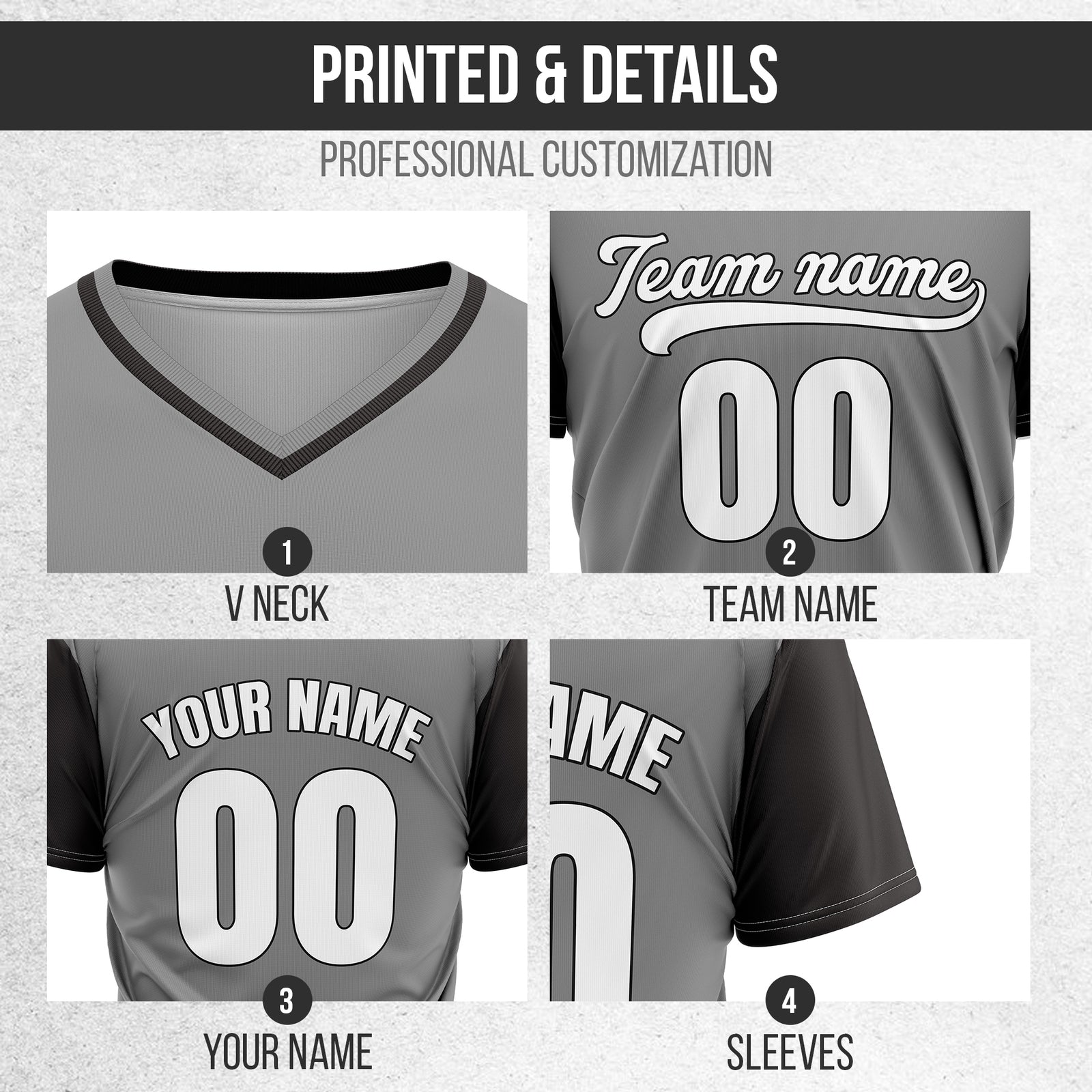 Custom Victory Line Grey Pullover Baseball Sports Jersey Personalized Uniform with Name & Number