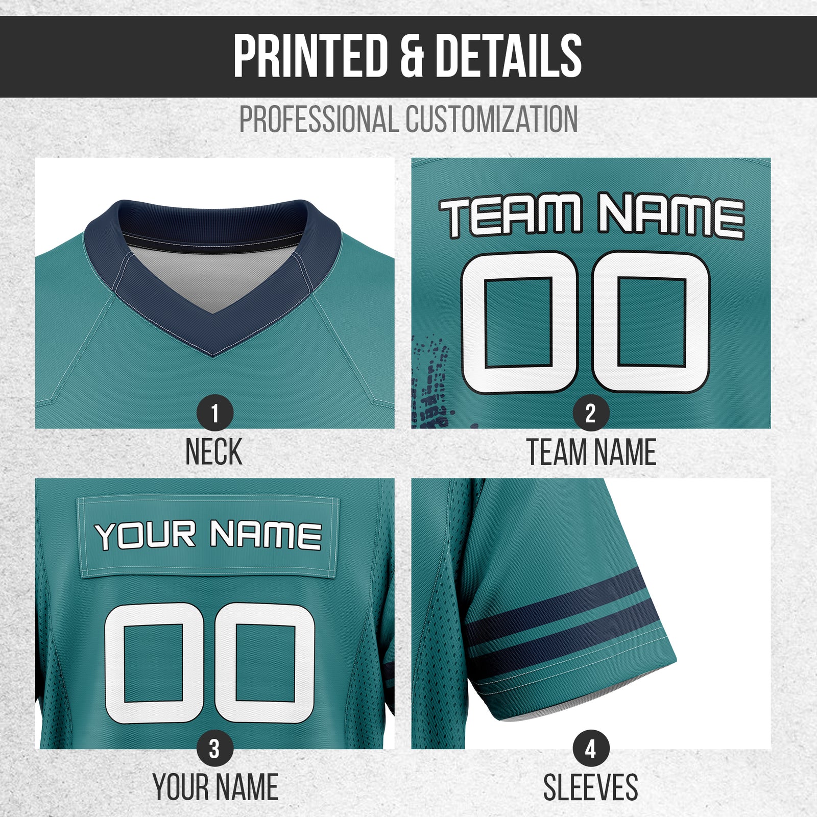 Custom Elite Teal Drift Fashion Pattern Mesh Authentic Football Jersey