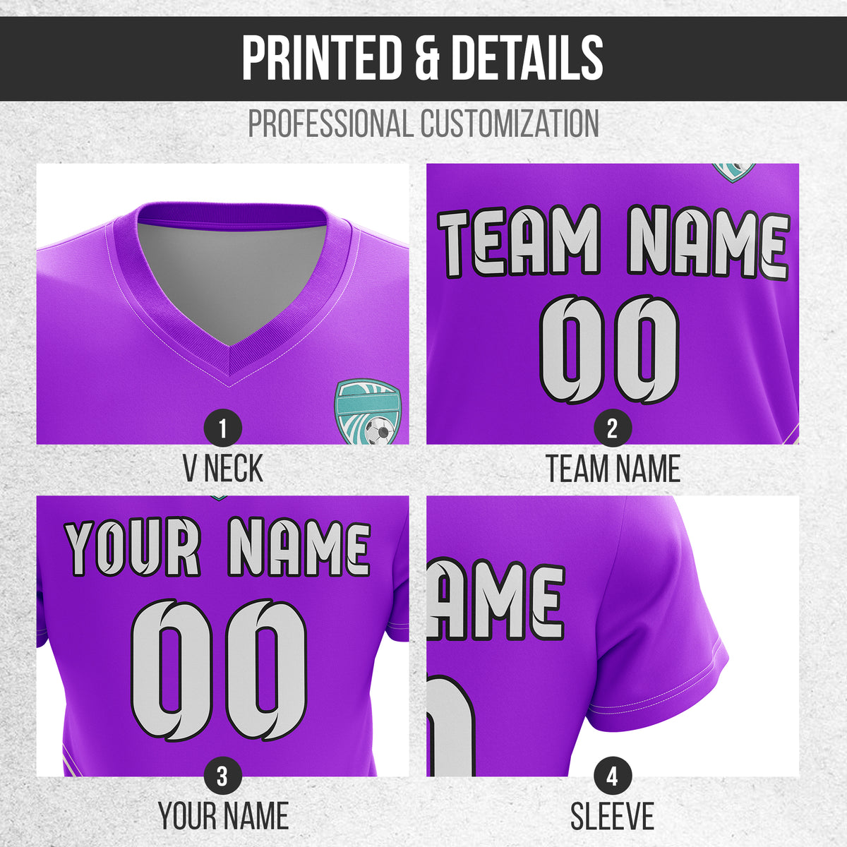 Custom WaveLine Stripe V-Neck Purple Sport Tops Jersey
