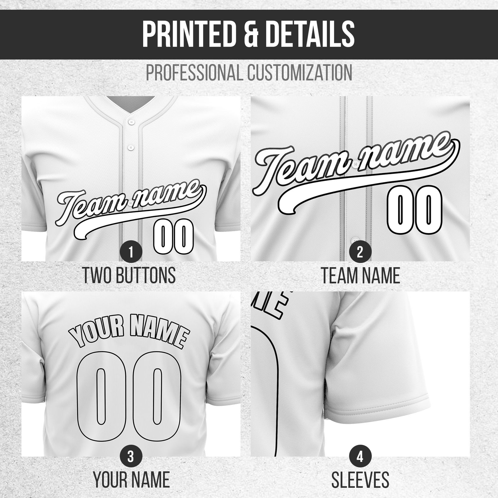 Custom White Baseball Wave Sports Jersey Personalized Uniform with Name & Number