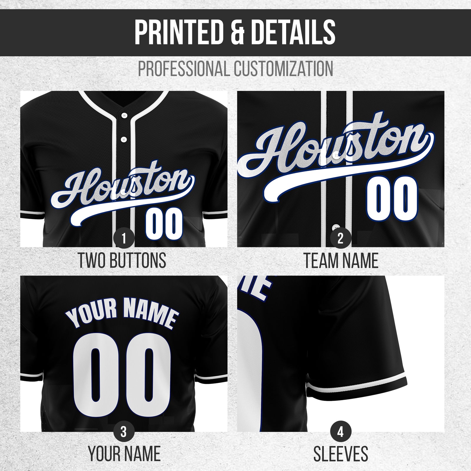 Custom City Pulse Black Baseball Sports Jersey Personalized Uniform with Name & Number