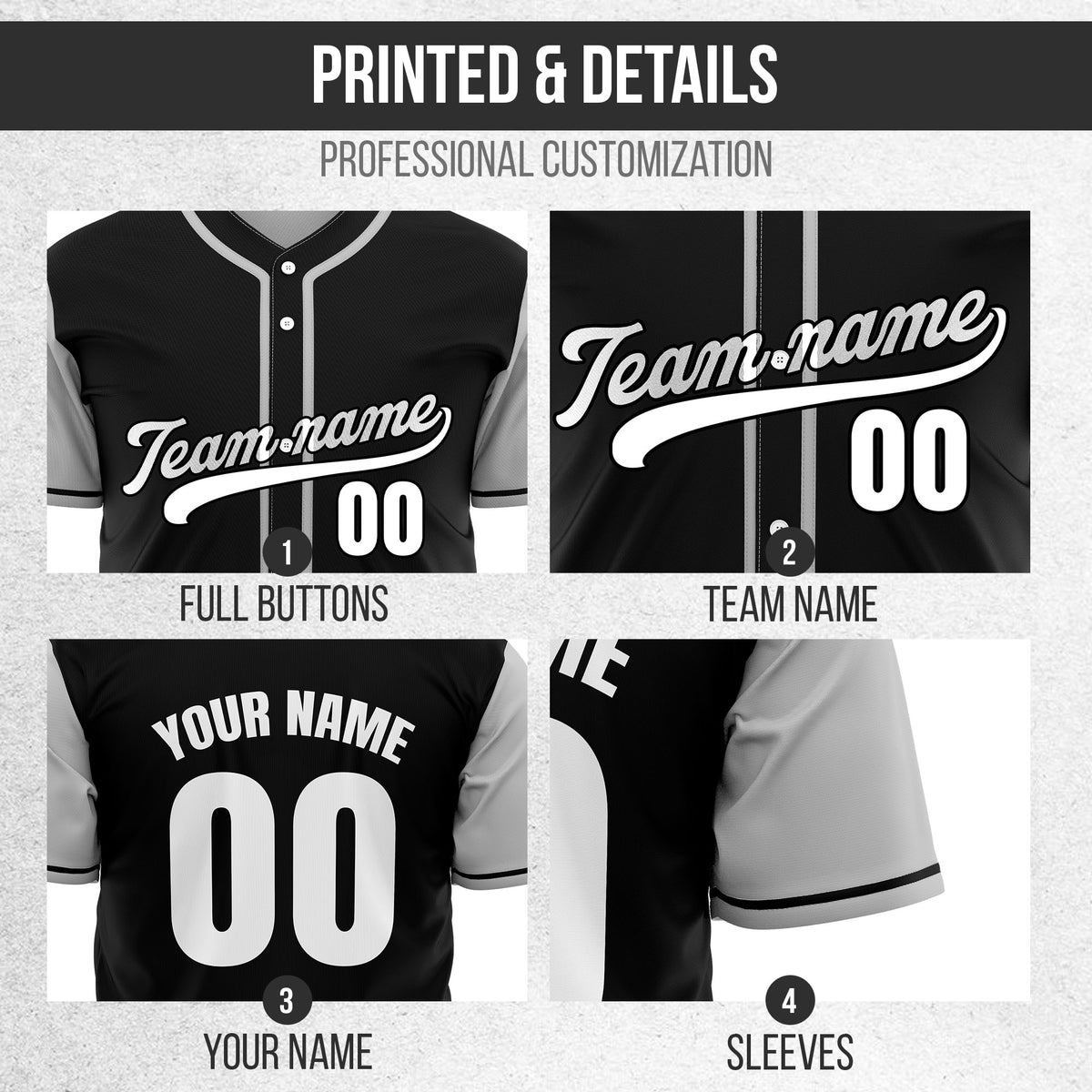 Custom Crimson Black Raglan Style Baseball Sports Jersey Personalized Uniform with Name & Number