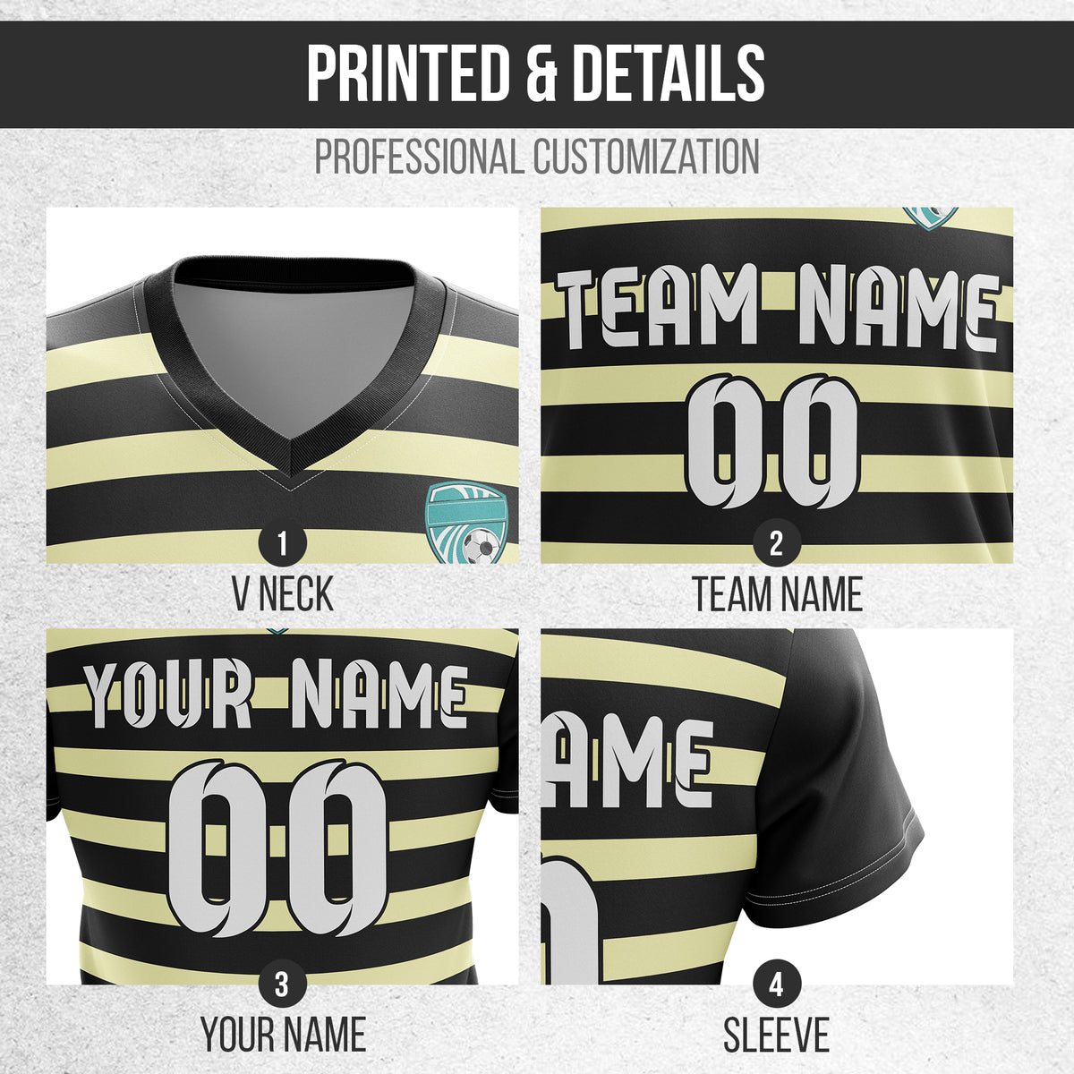 Custom Royal Stripe V-Neck Black Sport Tops Jersey