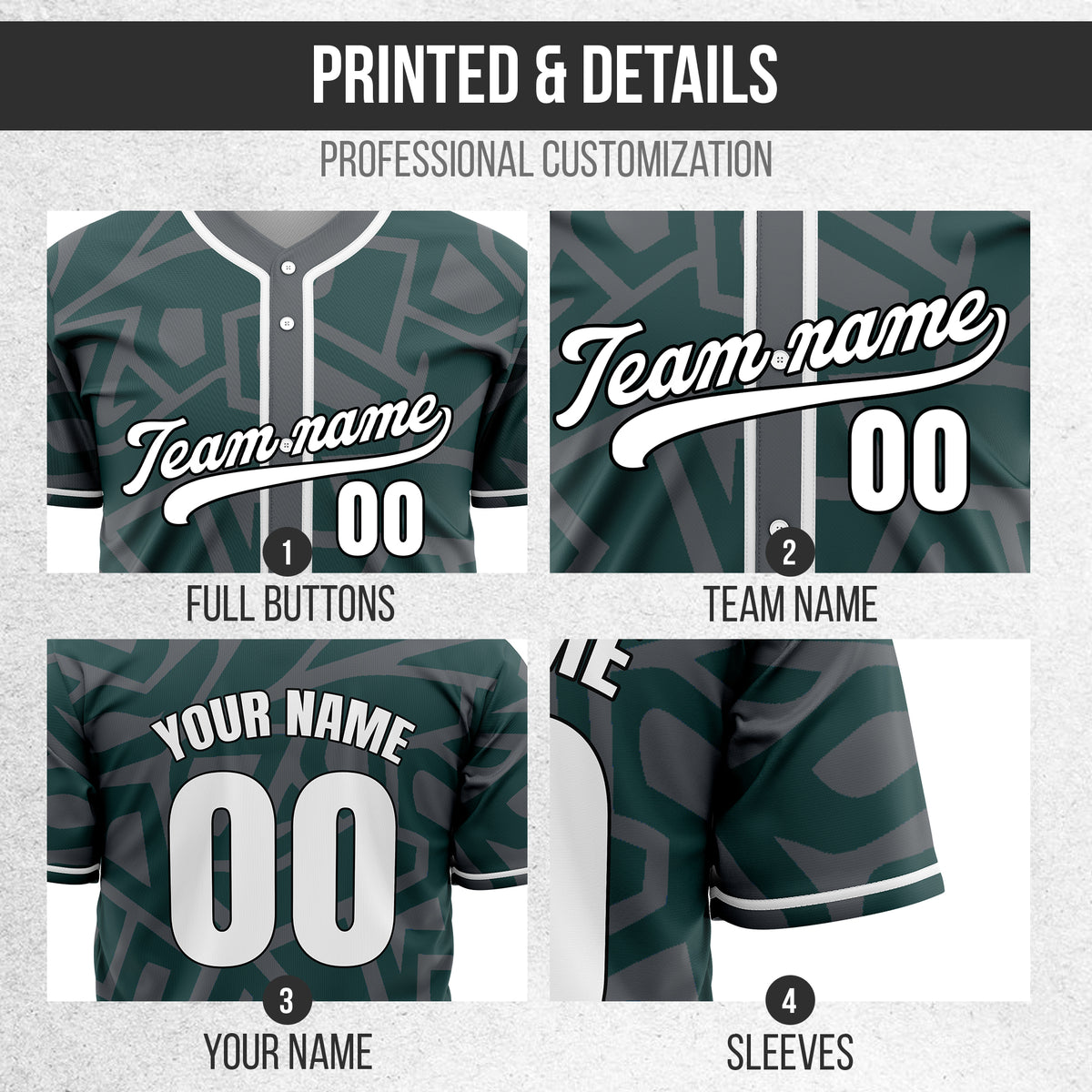 Custom Shadow Rebels Dark Grey Baseball Sports Jersey Personalized Uniform with Name & Number