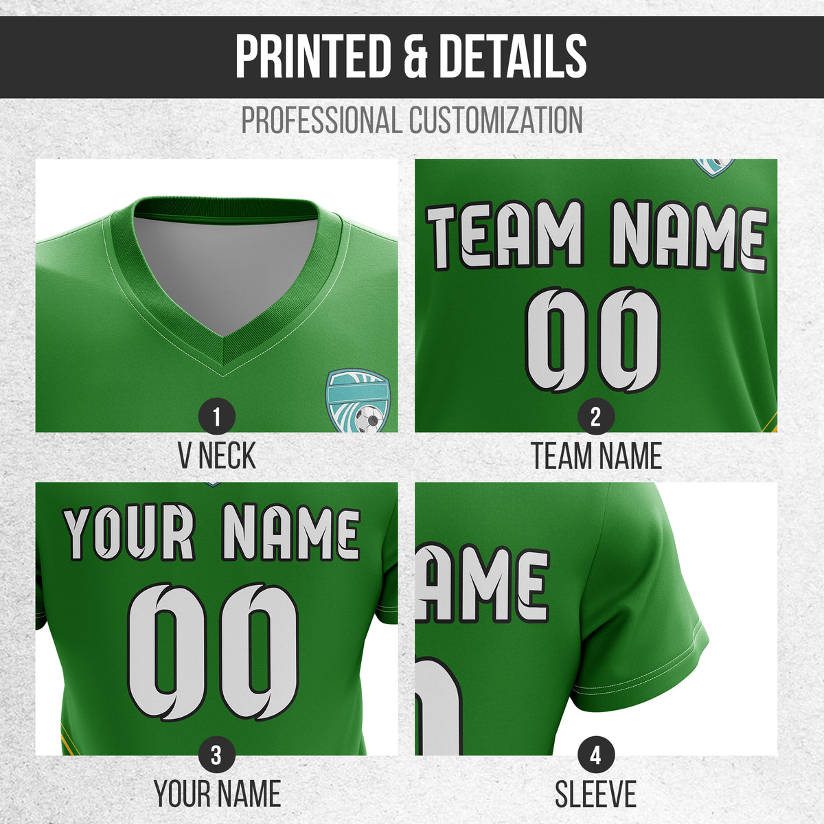 Custom WaveLine Stripe V-Neck Green Sport Tops Jersey