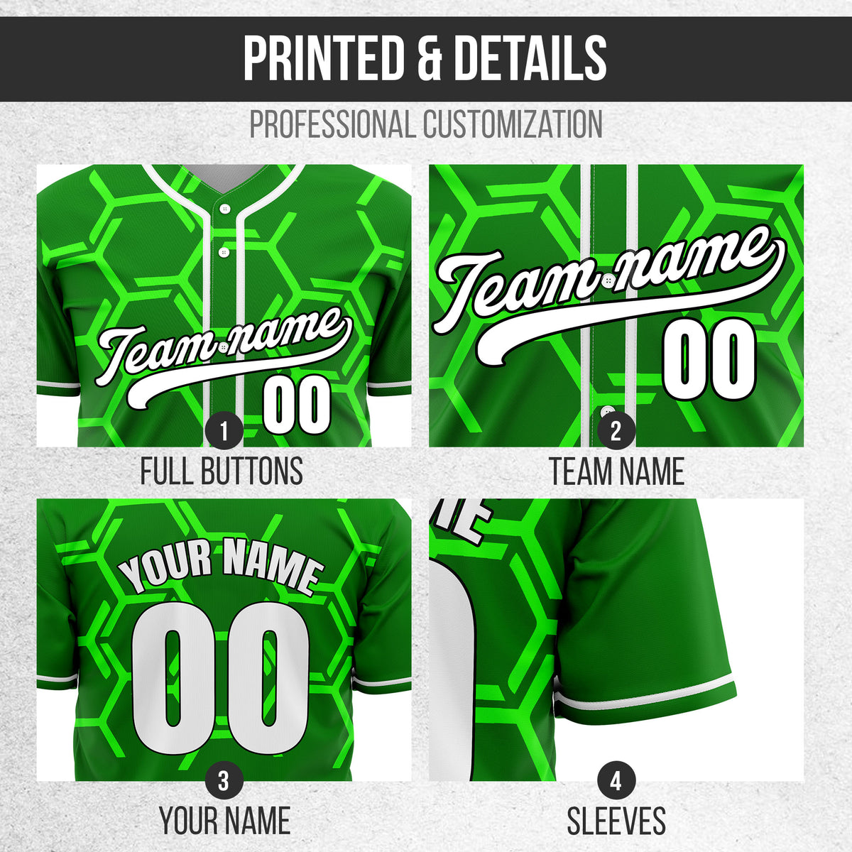 Custom Sting Force Green Baseball Sports Jersey Personalized Uniform with Name & Number
